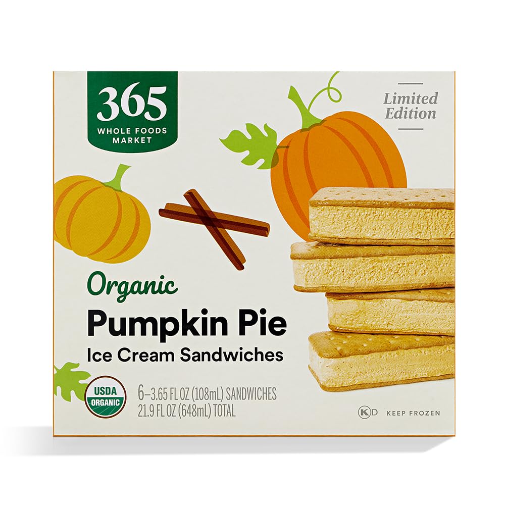 Organic Pumpkin Pie Ice Cream Sandwiches, 6 Count (Frozen)