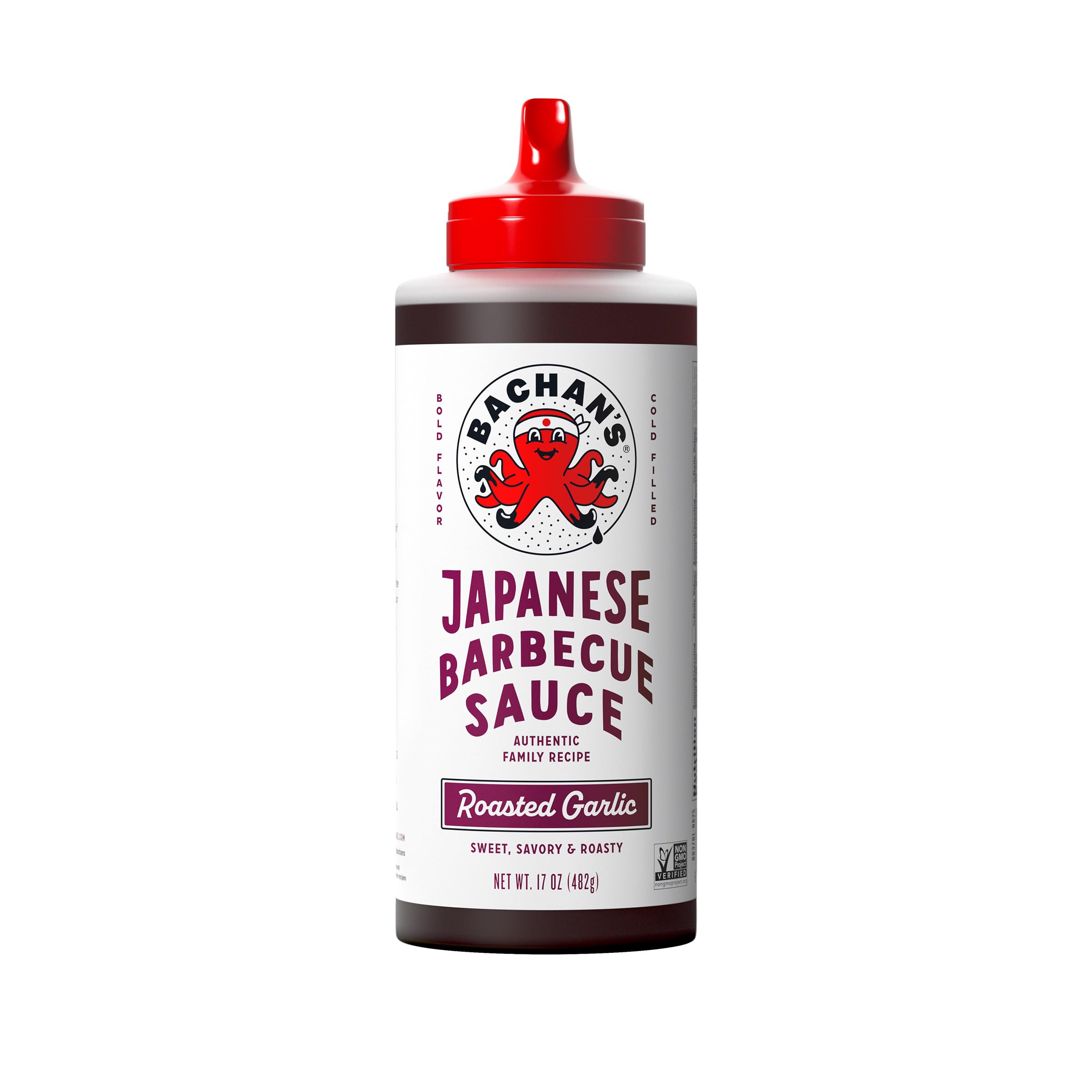 Bachan's Japanese Barbecue Sauce, Roasted Garlic, 17 Oz Bottle | BBQ Sauce, Cold-Filled, Non GMO, No Preservatives, Vegan and BPA free