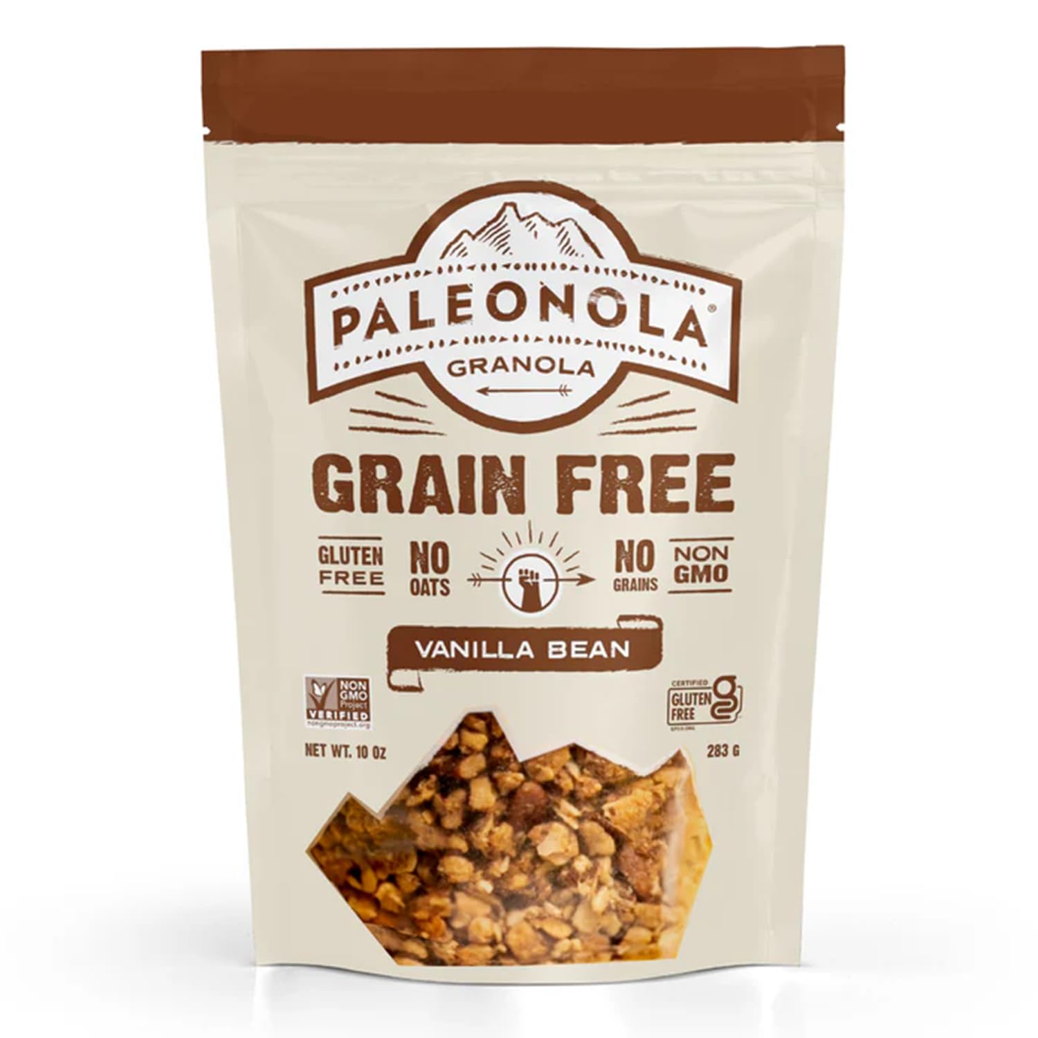 Paleonola Vanilla Bean Grain Free Granola, 10 Oz Resealable Bag (Pack of 1) - Grainless Paleo Granola Blended with Nuts, Seed & Vanilla Bean - Gluten & Dairy Free, Non-GMO, Low Carb Protein Granola