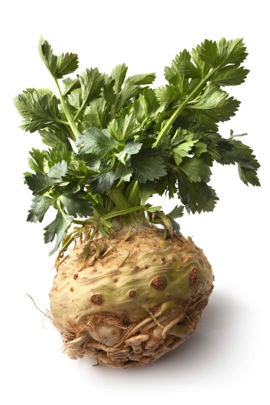 Produce Organic Celery Root With Leaves