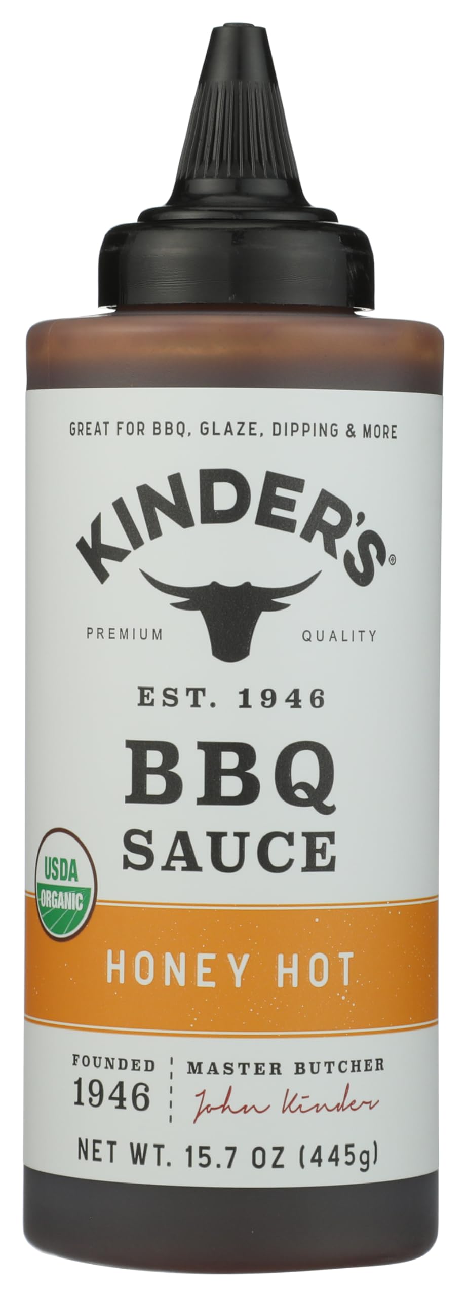 Kinders Organic Honey Hot BBQ Sauce, 15.7 OZ
