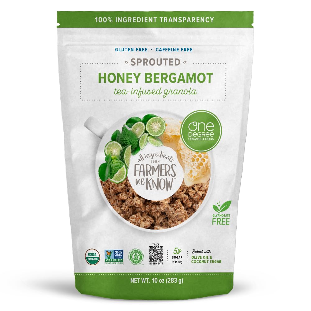 One Degree Organics Sprouted Honey Bergamot Tea-Infused Granola, 10oz