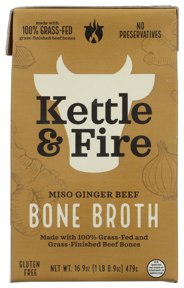 Kettle & Fire Miso Ginger Beef Bone Broth, 16.9 OZ