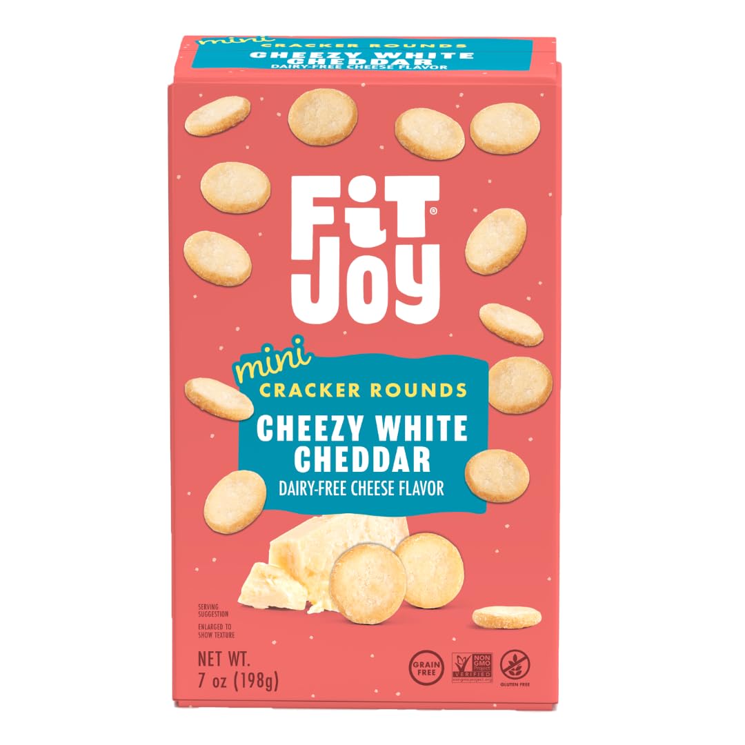 Fit Joy Cheezy White Cheddar Crackers, 8 Oz