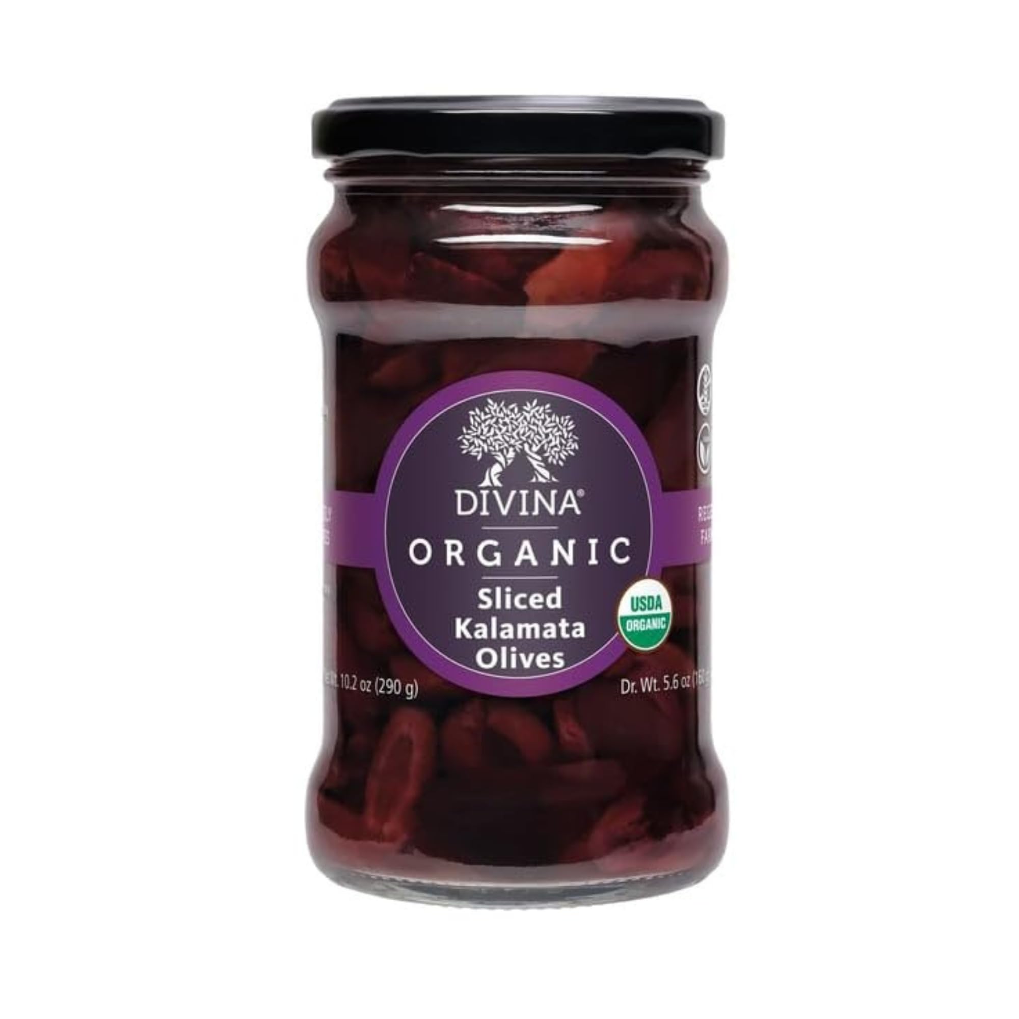 DIVINA Organic Sliced Kalamata Olives, 10.2 oz