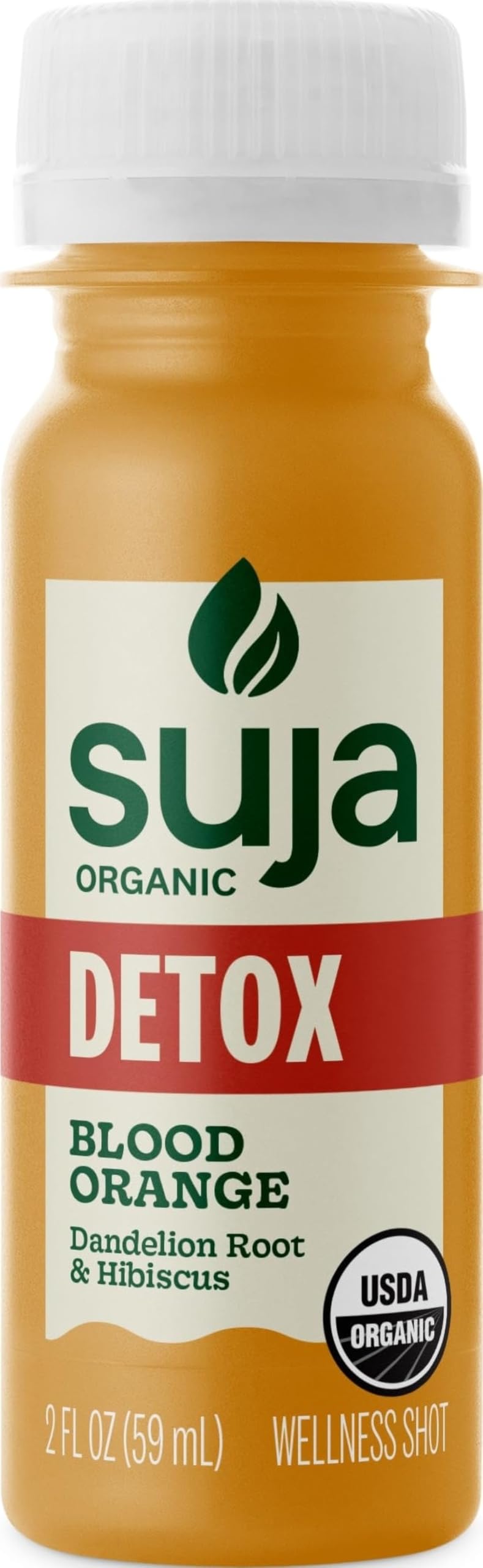 Suja Organic Detox Blood Orange Shot, Wellness Shot With Dandelion Root and Hibiscus, 2 fl oz Bottle