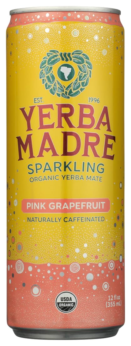 Guayakí Yerba Mate, Sparkling Energy Drink Alternative, Organic Grapefruit Ginger Flavor, 12 Oz, 80mg Natural Caffeine, Smooth Energy & Focus