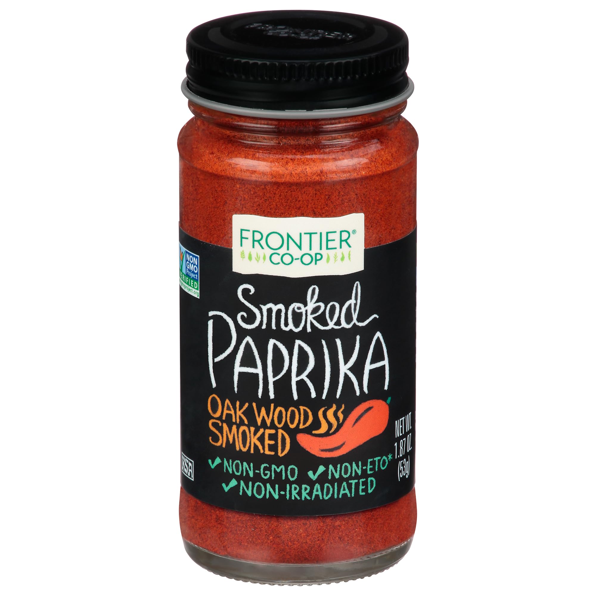 Frontier Co-op Smoked Paprika, 1.87 Ounce | Oak Wood Smoked & Ground Spanish Paprika, Deep Smokey Flavor, Kosher