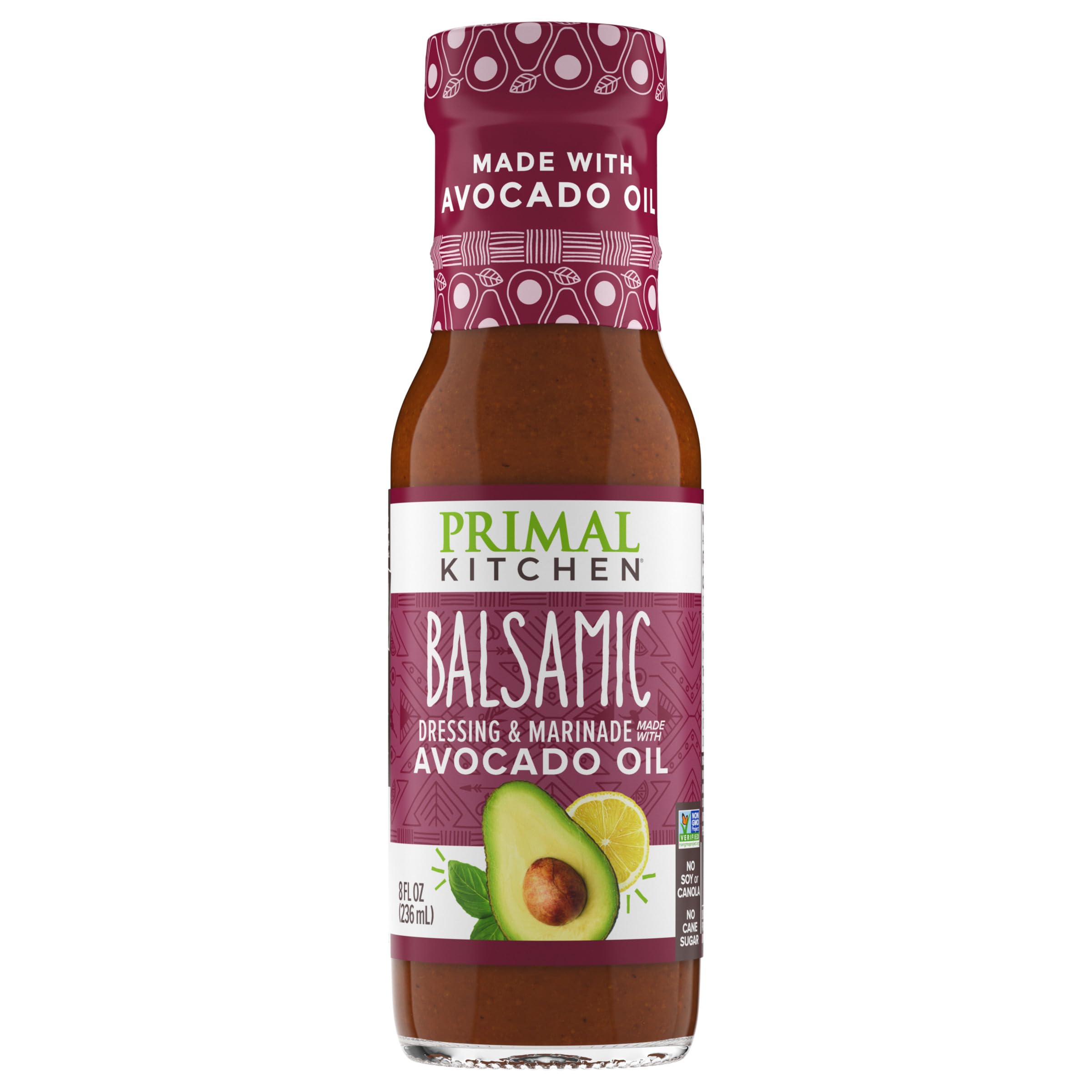 Primal Kitchen Balsamic Vinaigrette & Marinade Salad Dressing made with Avocado Oil, Whole30 Approved, Certified Paleo, and Keto Certified, 8 Fluid Ounces