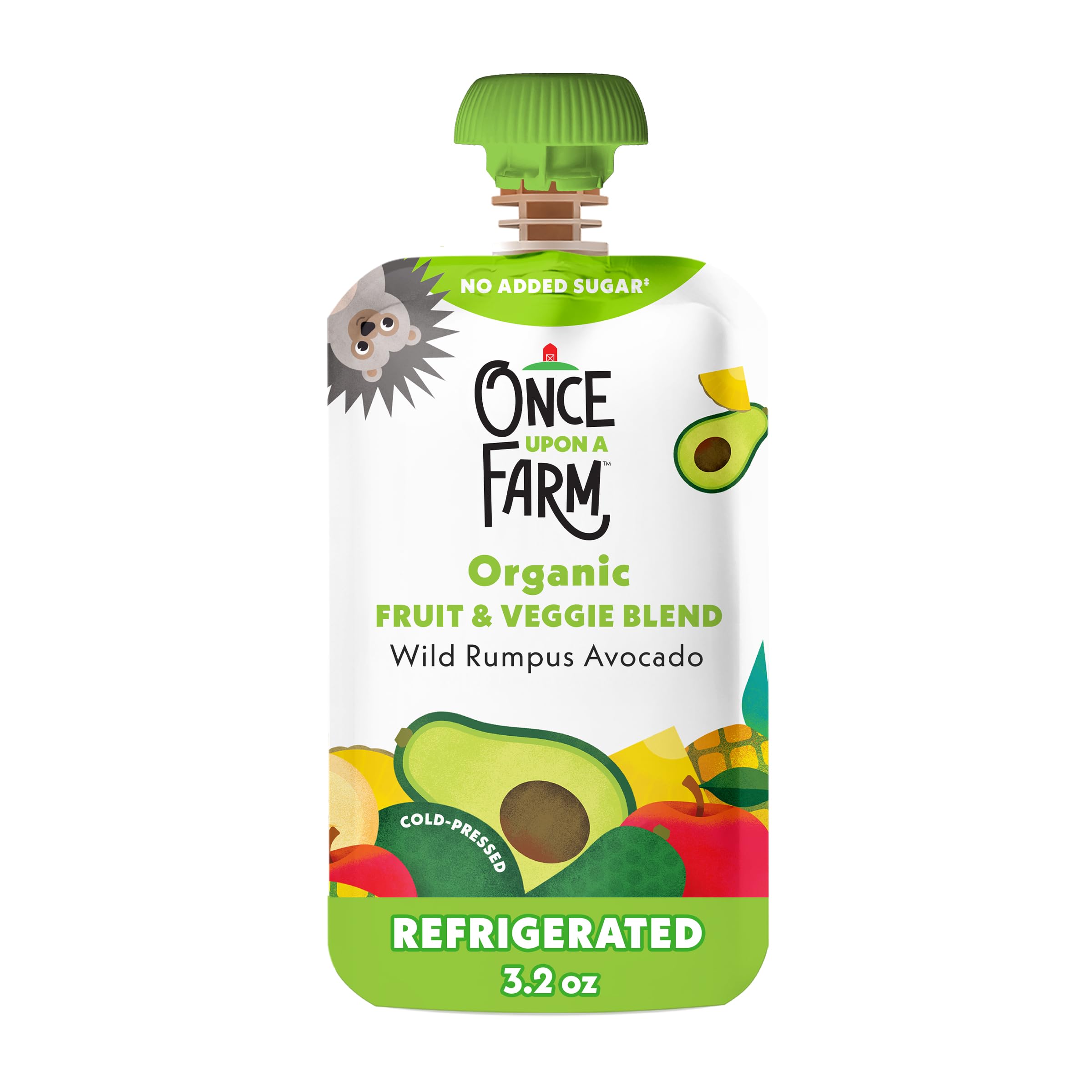 Once Upon a Farm Organic Fruit And Veggie Blend, Wild Rumpus Avocado, 3.2 Oz