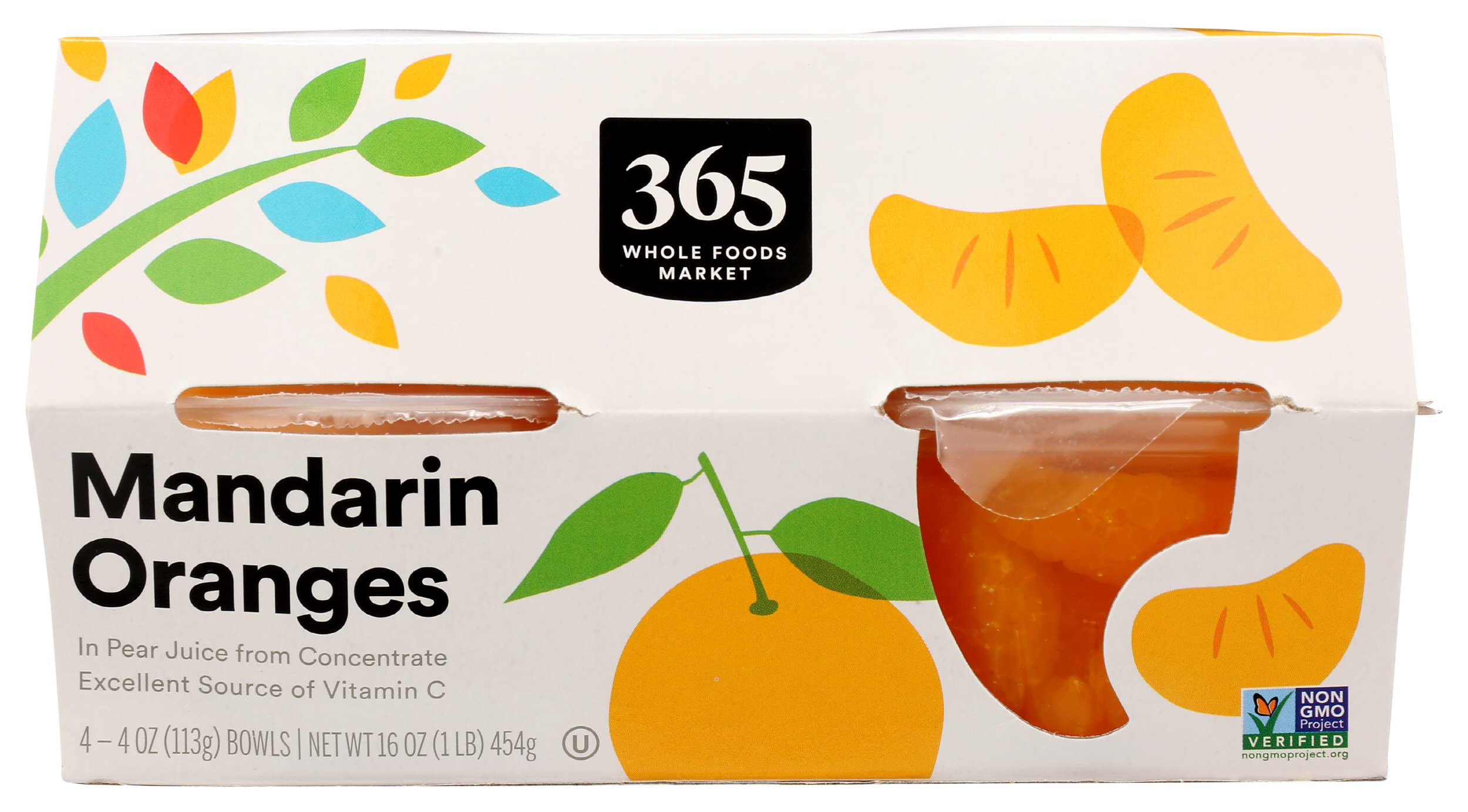 365 by Whole Foods Market Mandarin Oranges 4/4 Oz Cups, 16 OZ