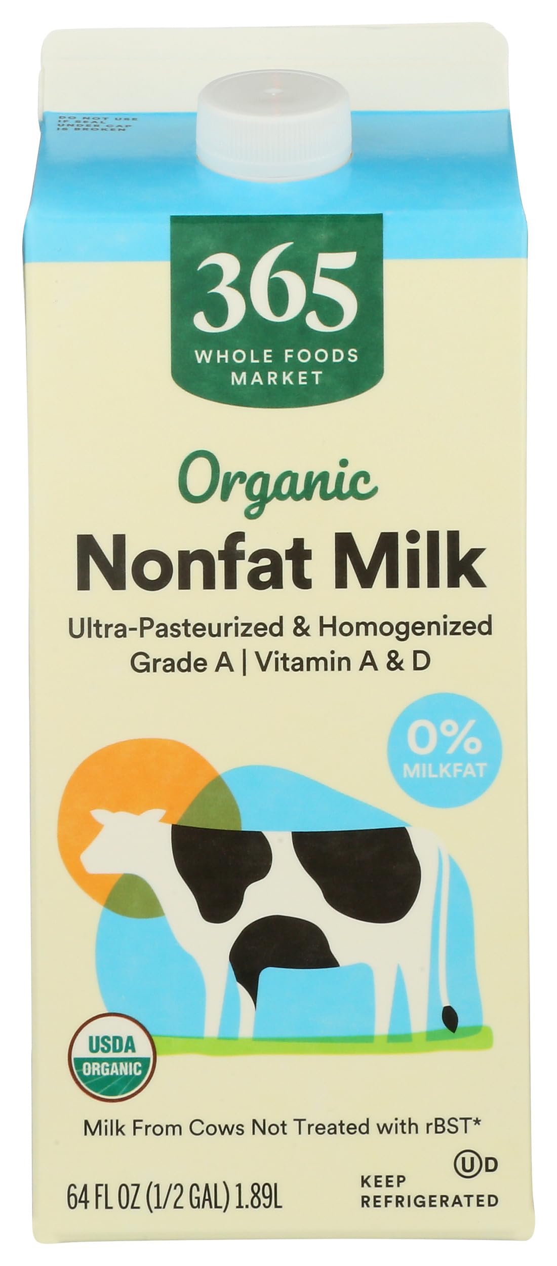 365 by Whole Foods Market Organic Fat Free Milk, 64 FZ