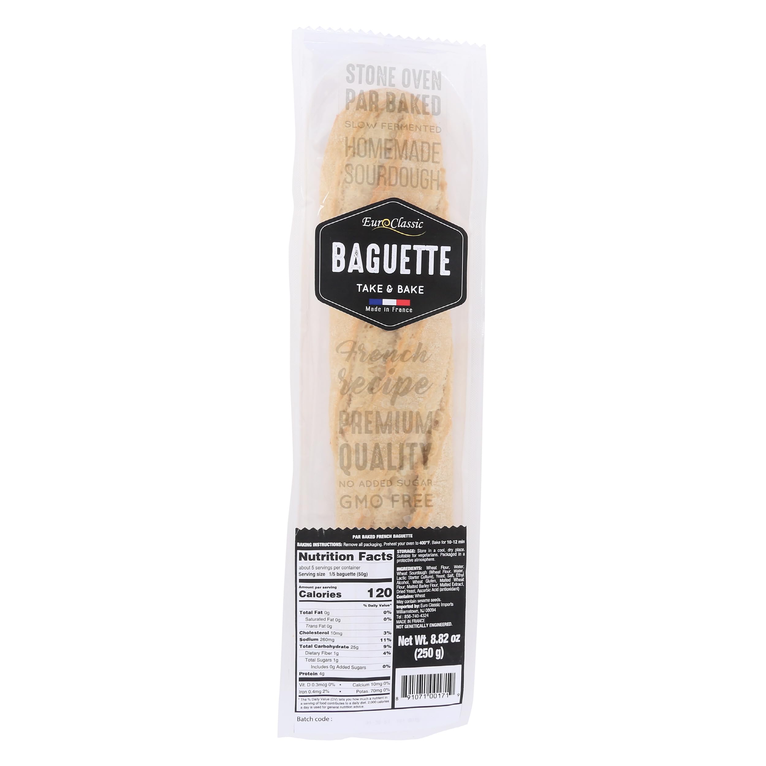 Euro Classic Imports Baguette Sourdough, 8.82 Ounce