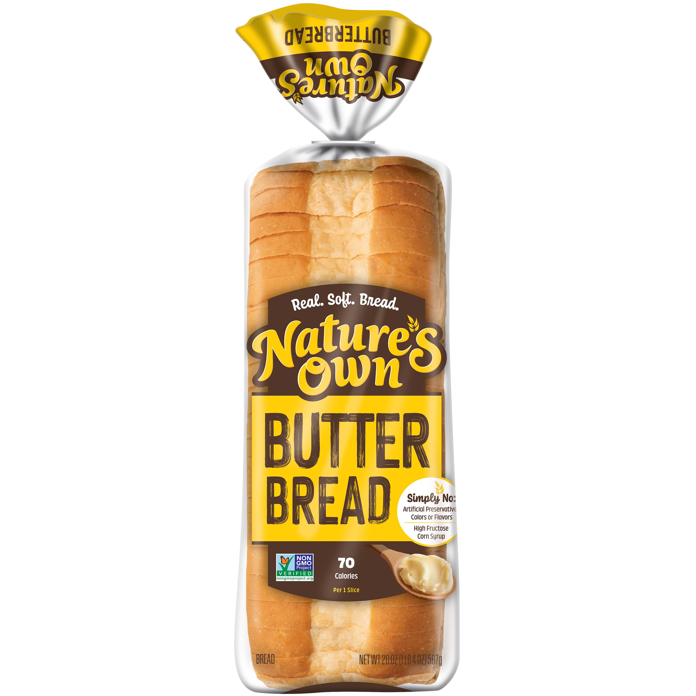 Nature's Own Butterbread, Non-GMO Bread, Sandwich Bread, 20 oz Loaf