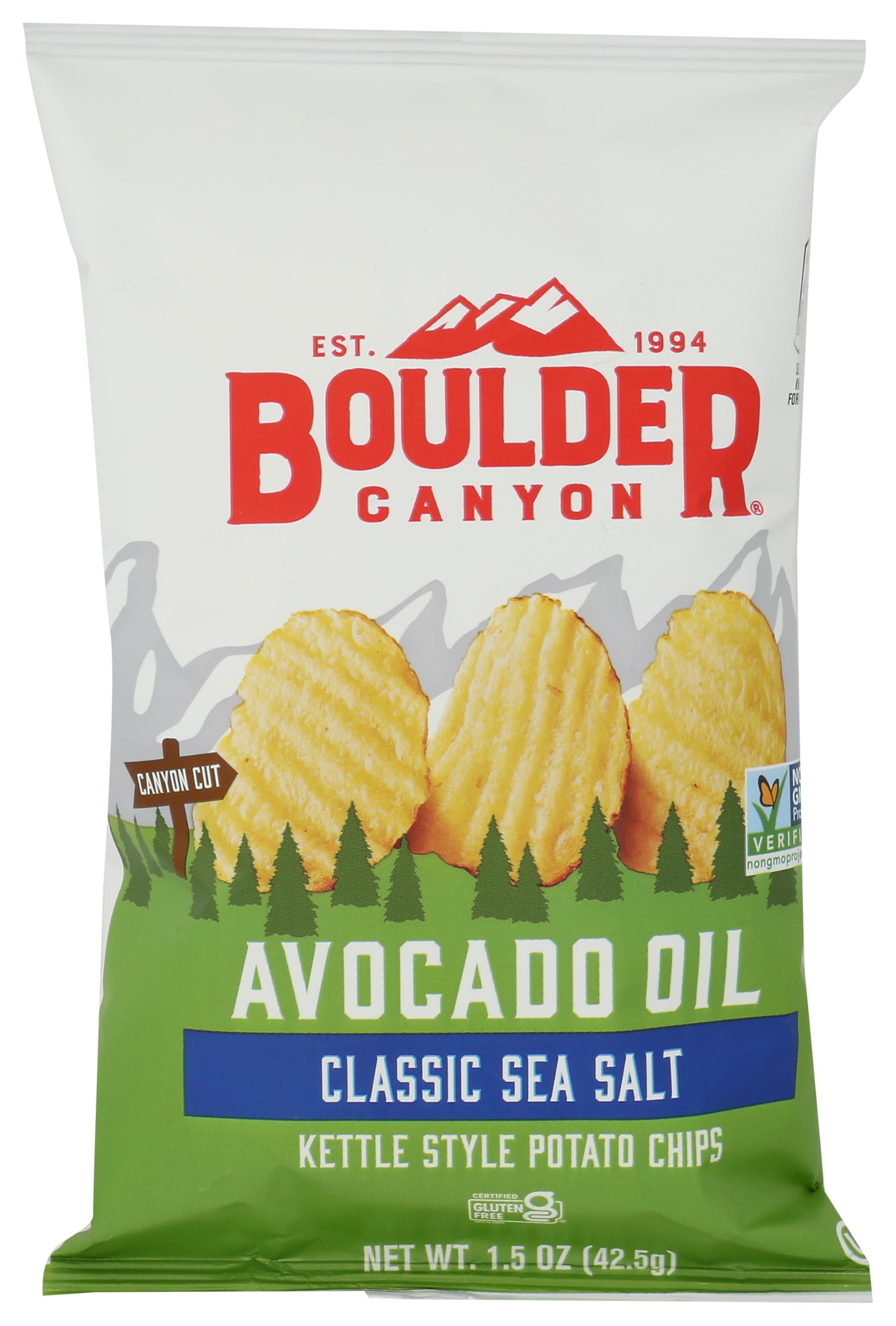 Boulder Canyon Canyon Cut Sea Salt Potato Chips, 1.5 OZ