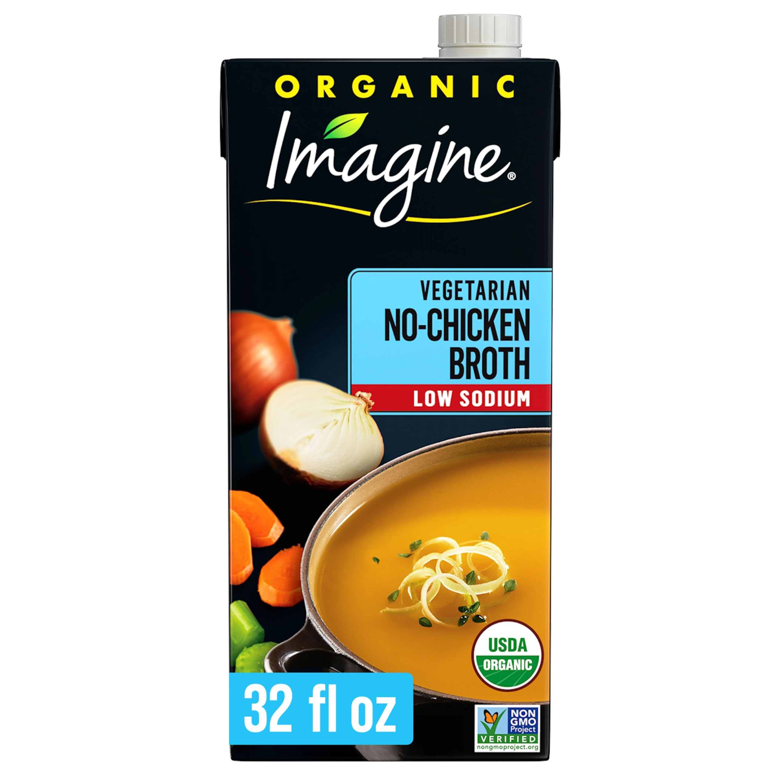 Imagine Organic Low Sodium No Chicken Broth, 32 Oz