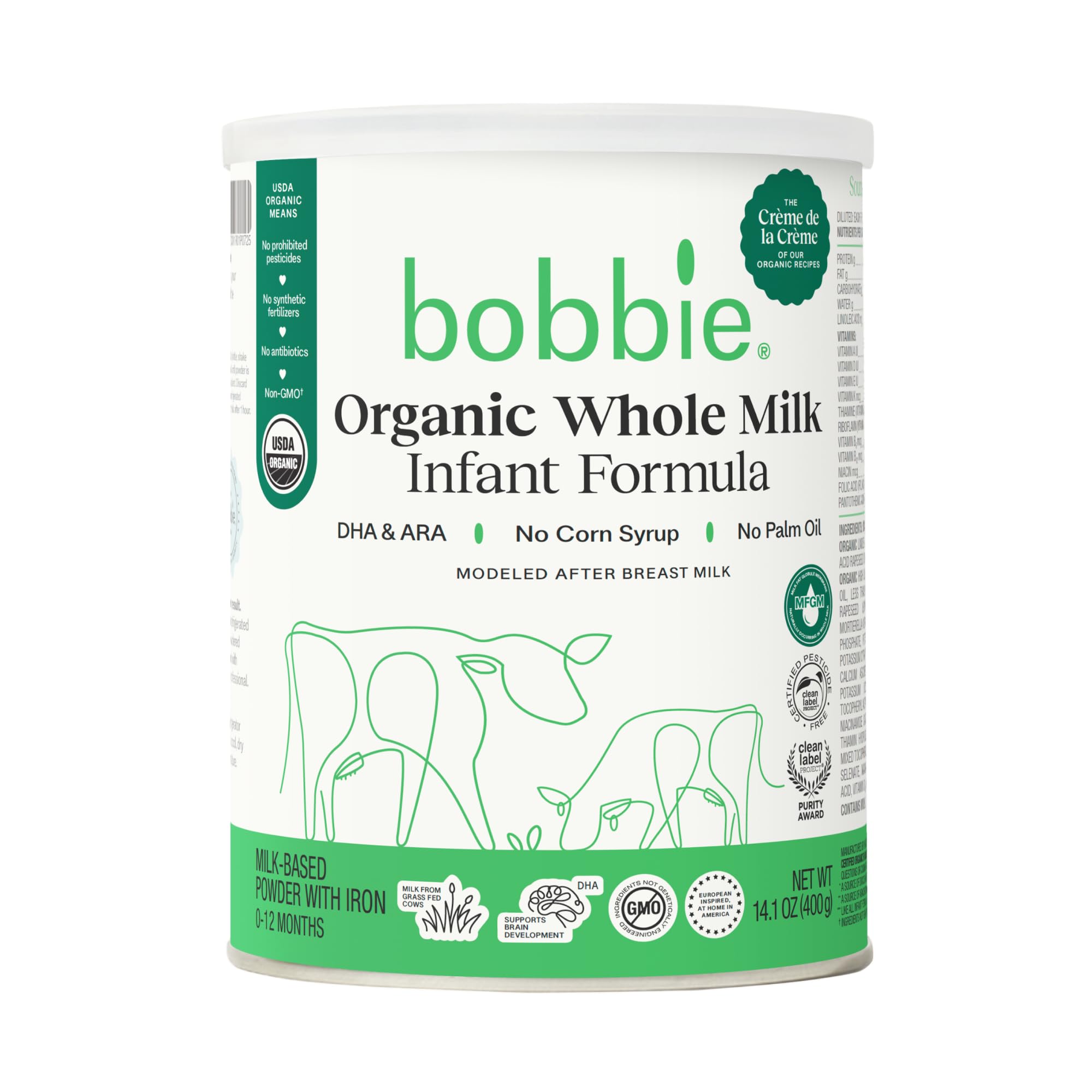 Bobbie,Organic Formula Whole Milk, 14.1 Ounce