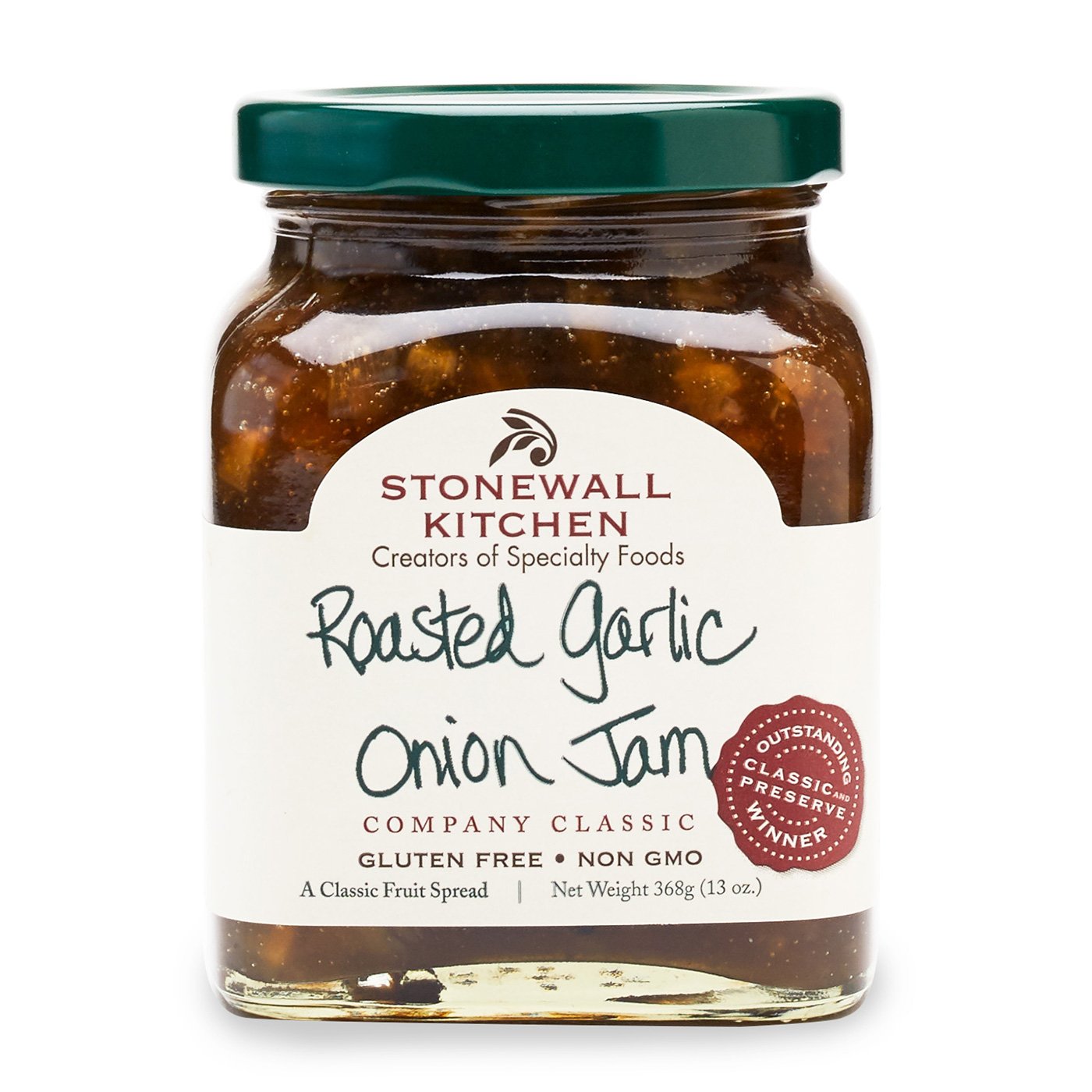 Stonewall Kitchen Roasted Garlic Onion Jam, 13 Ounces | Slow-roasted garlic jam made with sweet onions and balsamic vinegar. A gourmet topping and sandwich spread