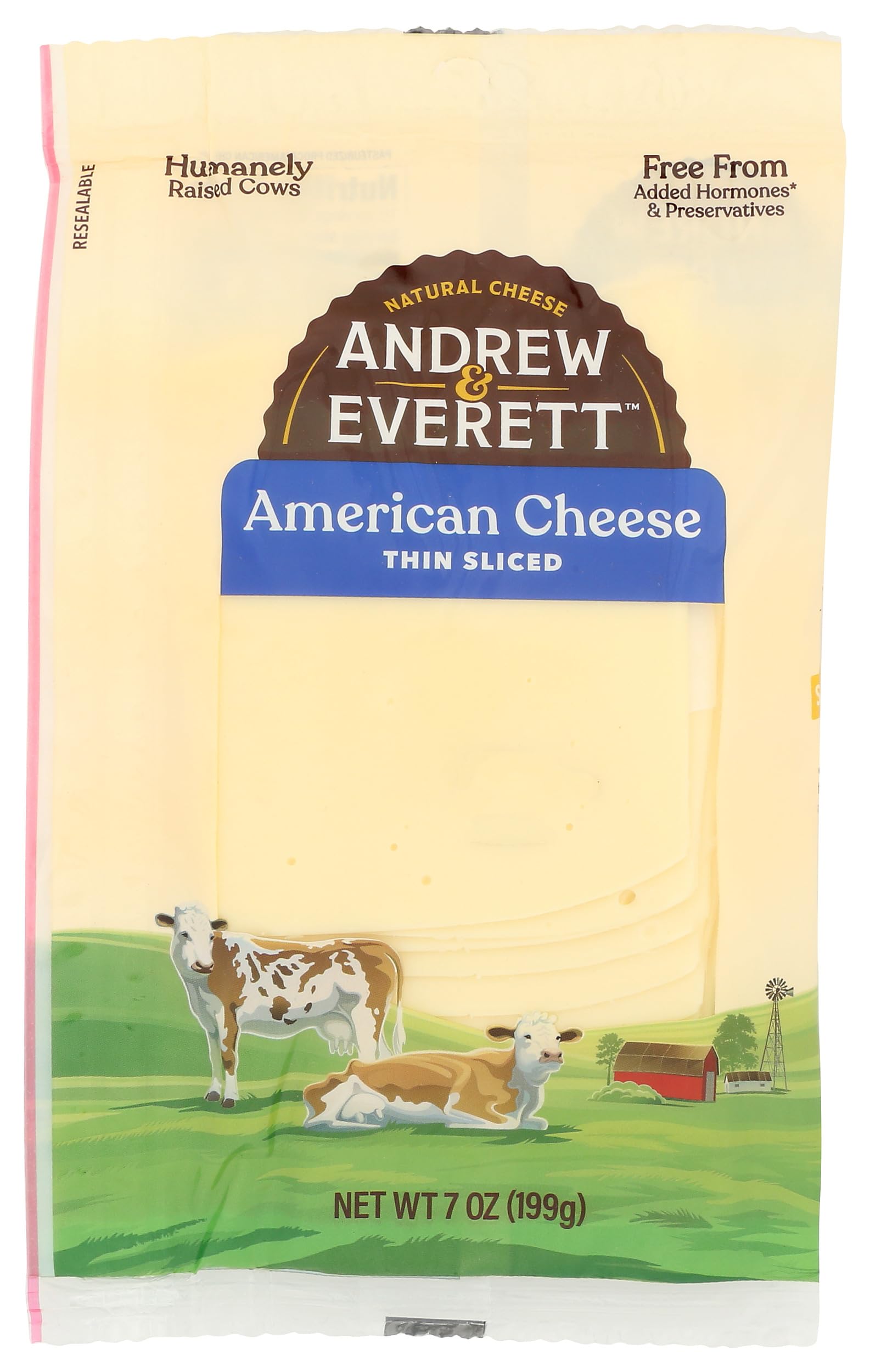 Cheeese Sliced Thin American White, 7 Ounce