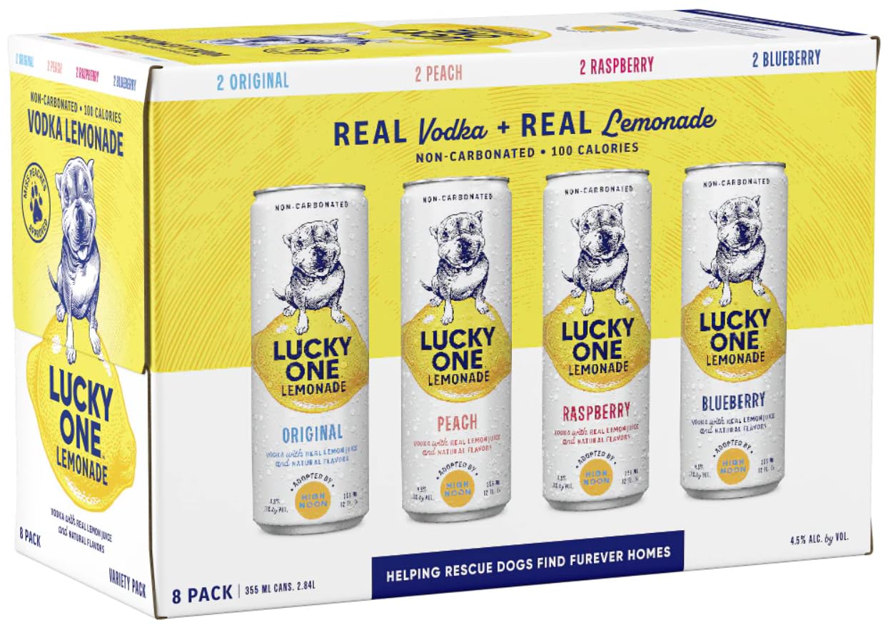 High Noon Lucky One Lemonade Variety Pack, 8pk, 12 Fl Oz Cans