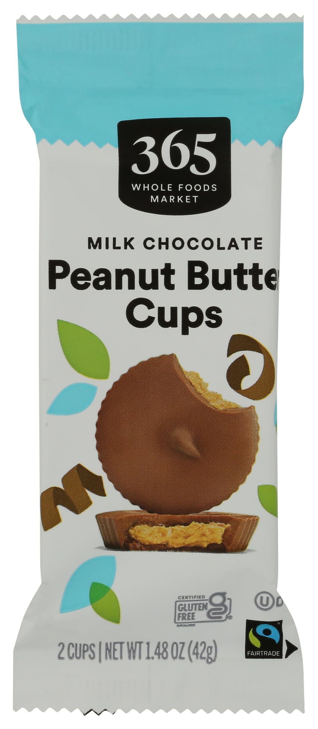 365 by Whole Foods Market Milk Chocolate Flat Peanut Butter Cup 2CT, 1.48 OZ