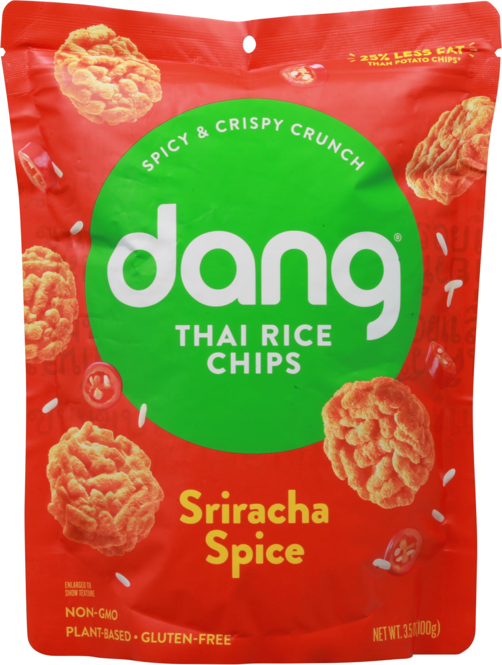 Dang Sticky Rice Chips, Sriracha Spice, 3.5 oz (1 Count), Gluten Free Rice Crisps