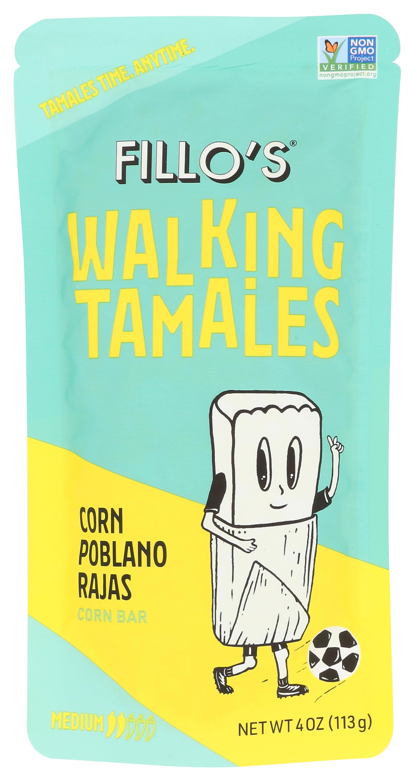 Fillos Corn Poblano Rajas Walking Tamales, 4 OZ