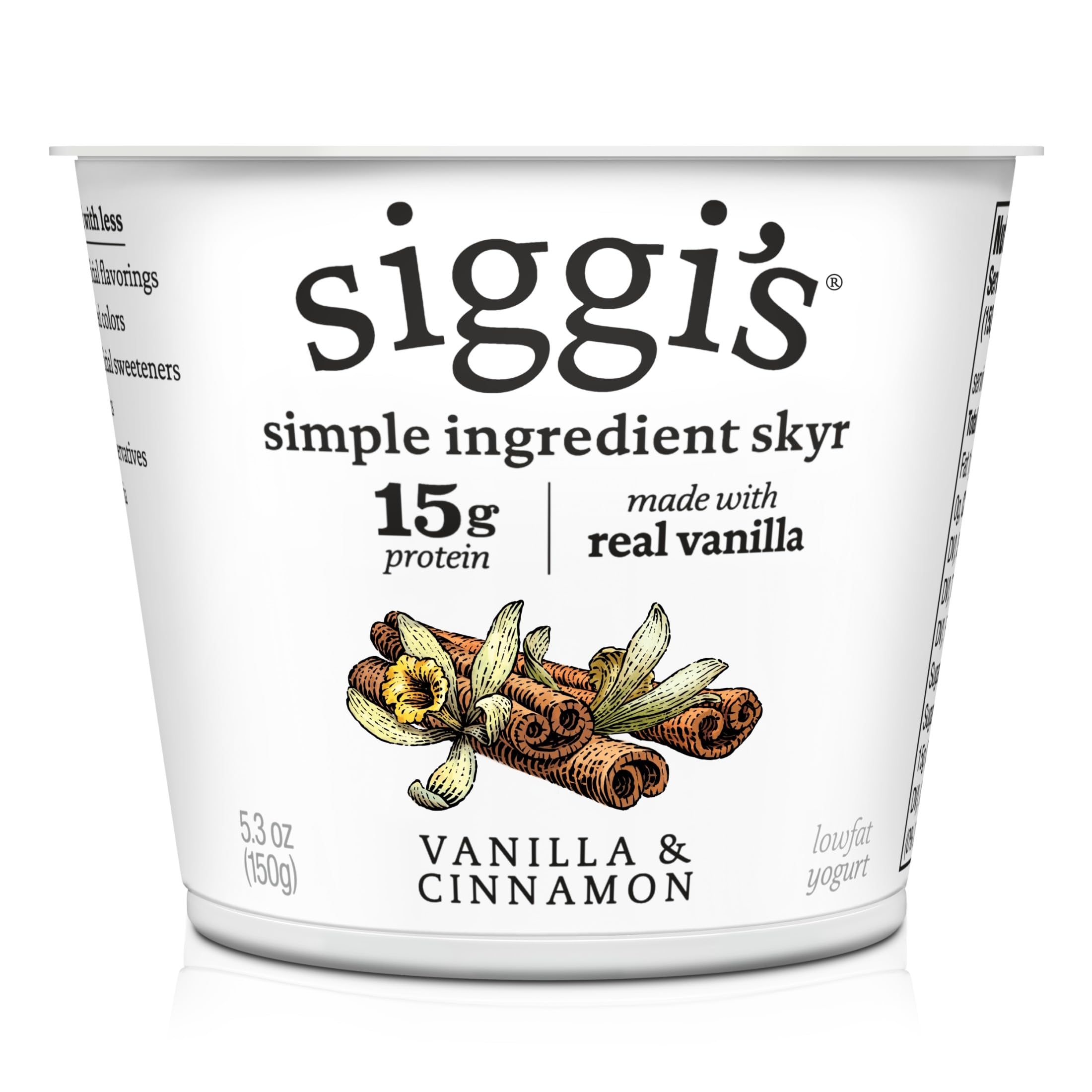 siggi’s Vanilla & Cinnamon Icelandic-Style Lowfat Yogurt, 5.3 oz Cup