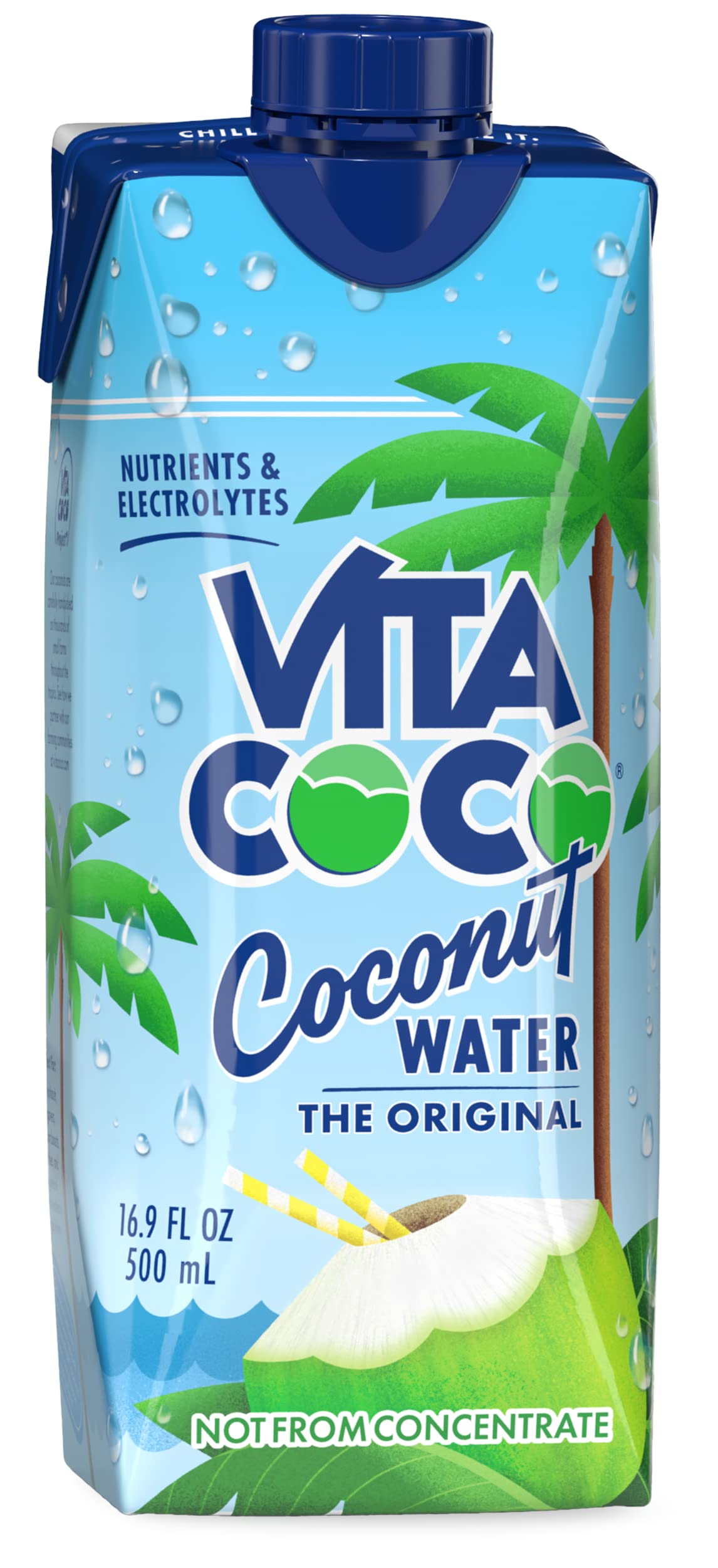 Vita Coco Coconut Water, Original, 16.9 Oz | Naturally Hydrating Electrolytes, Refreshing Coconut Taste, Alternative to Soda, Sports Drinks, Sparkling Water, & Juice