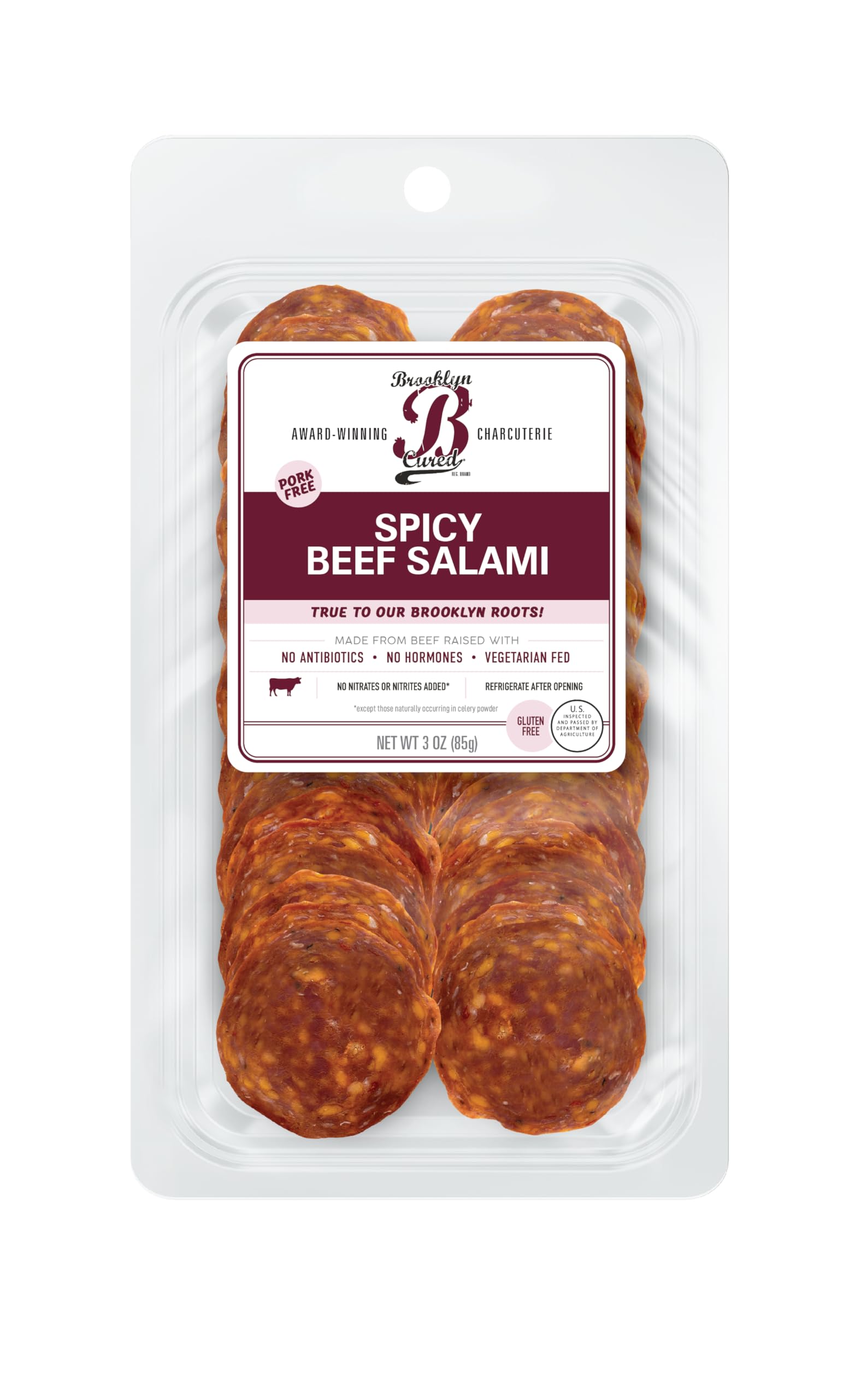 Salami Spicy Beef Sliced, 3 Ounce