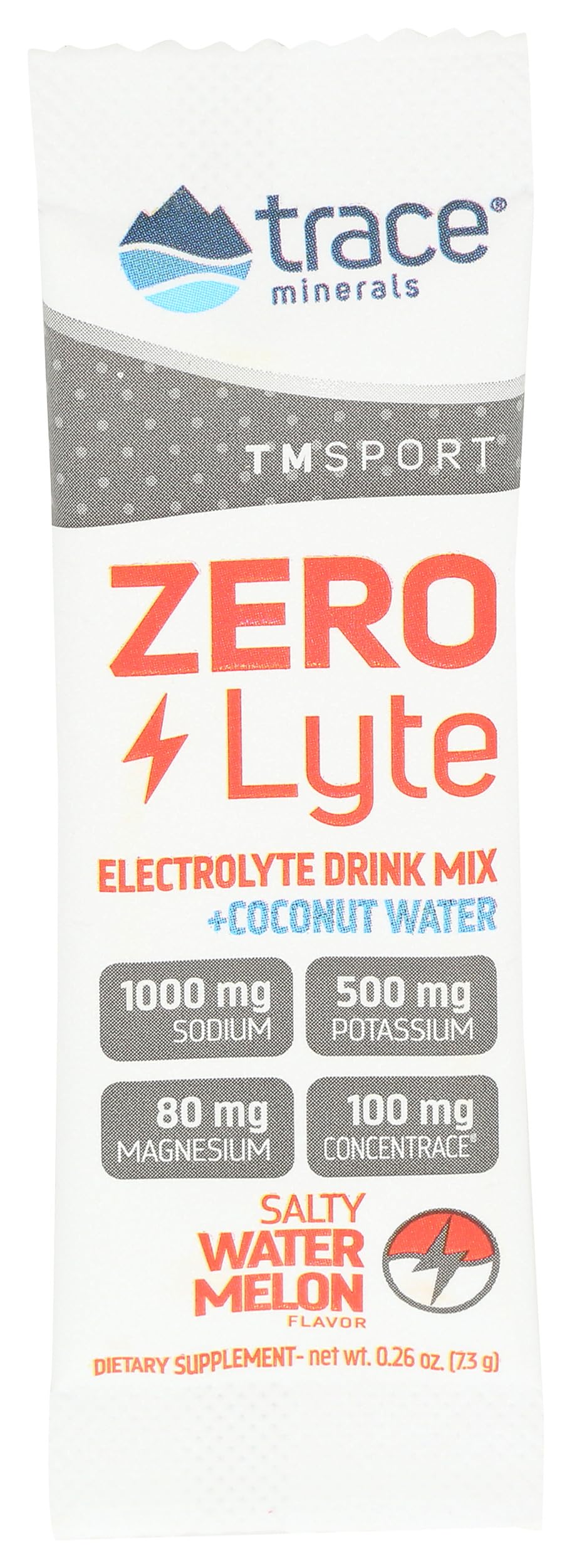 TRACE MINERALS RESEARCH Salty Watermelon Zerolyte Drink Mix Sgl, 0.26 OZ