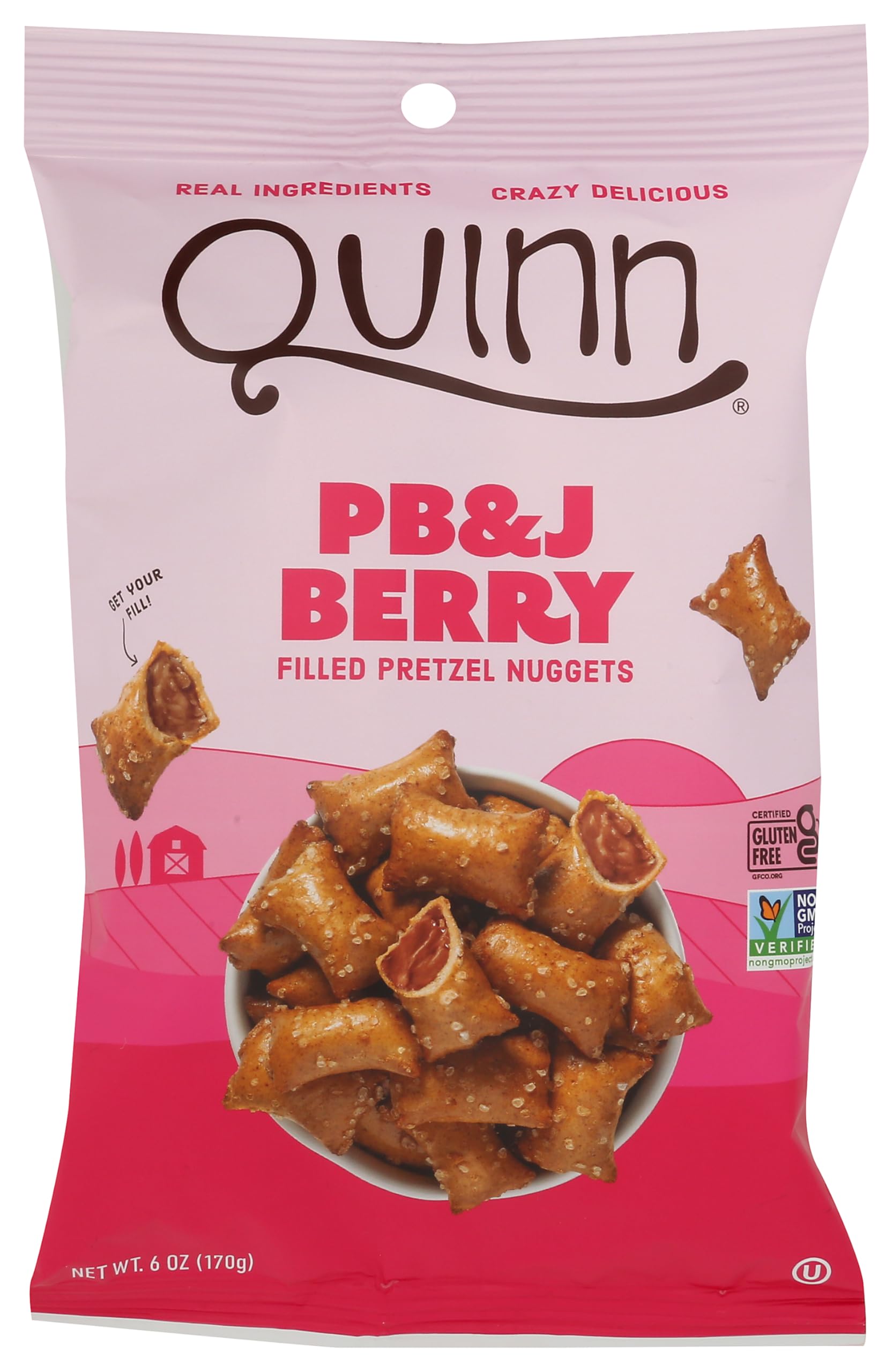 Quinn Pb&J Berry Filled Pretzel Nuggets, 6 Ounce