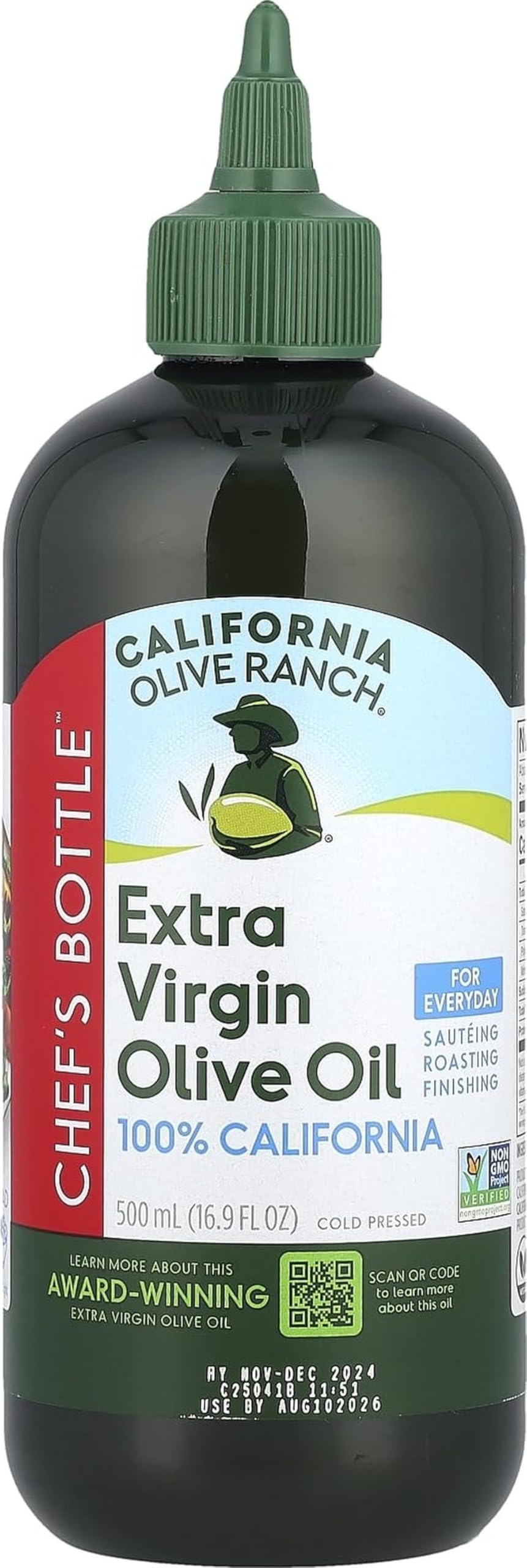 California Olive Ranch California Extra Virgin Olive Oil Chefs Bottle, 16.9 FZ