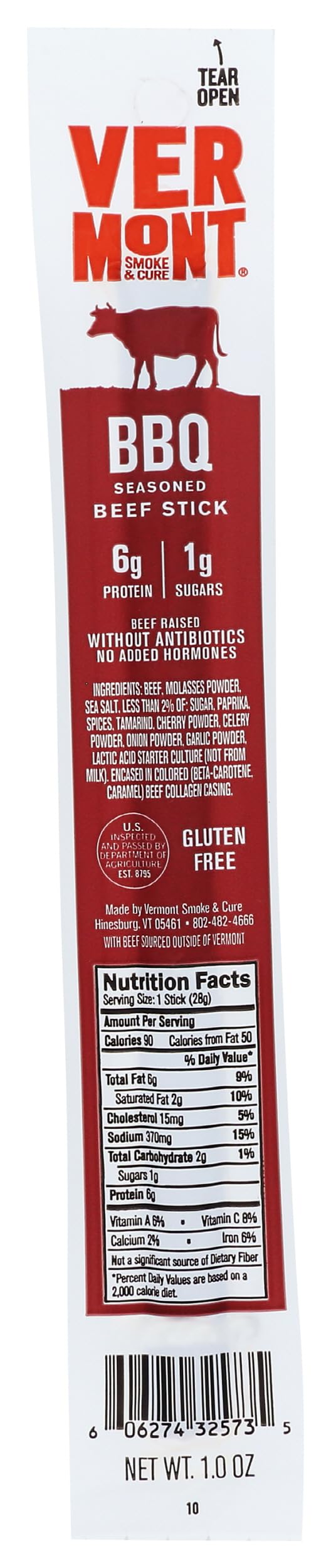 Vermont Smoke & Cure BBQ Beef Stick, 1 Ounce