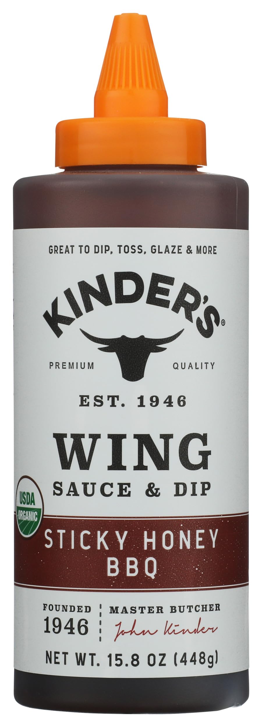 Kinders Organic Sticky Honey BBQ Wing Sauce, 15.8 OZ