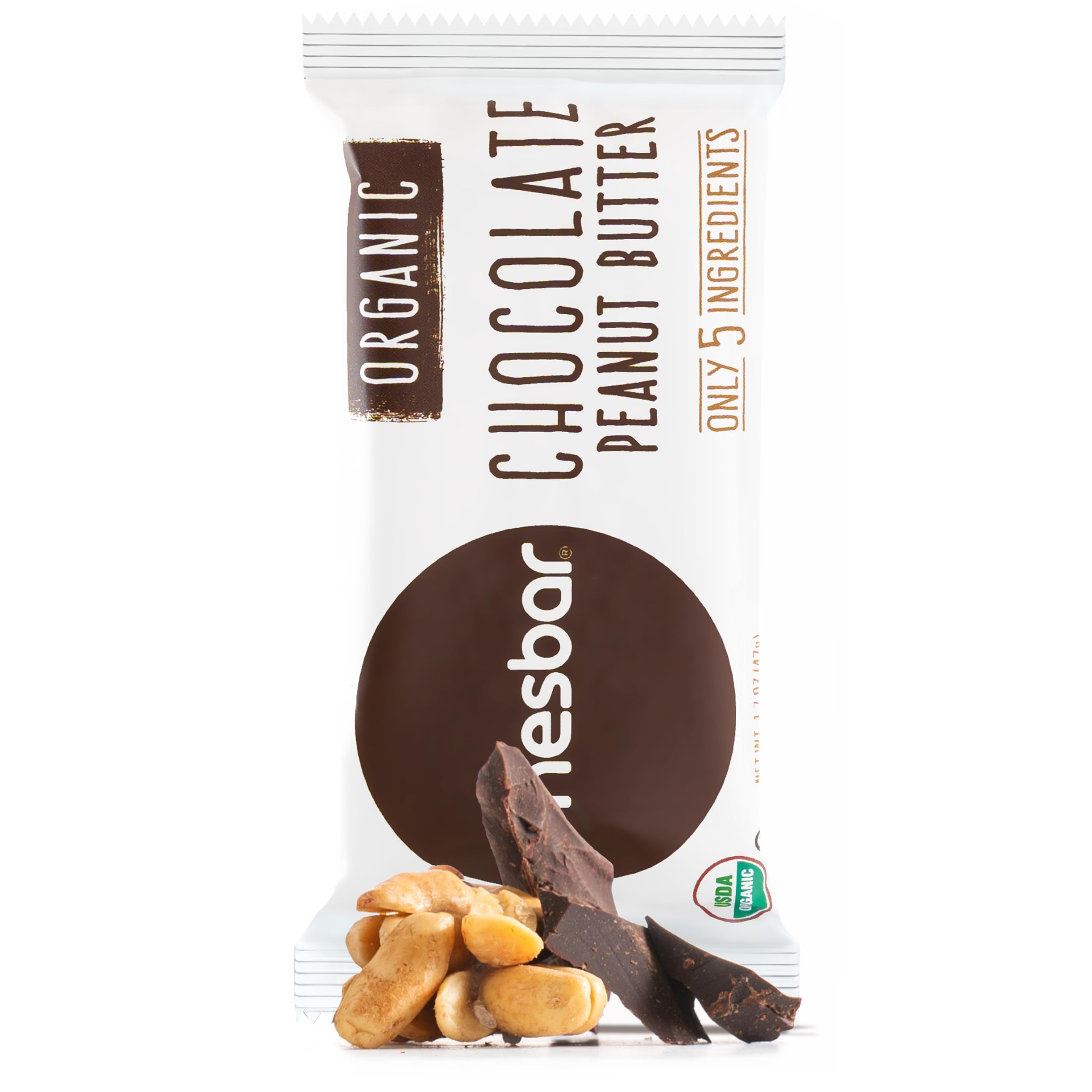 Jonesbar Organic Vegan Protein Bars | Chocolate Peanut Butter, 1 Bar | Healthy Gluten Free Snacks, Vegan, Kosher, 6g Protein, No Added Sugar, No Oils, Nothing Artificial, Only 5 Ingredients