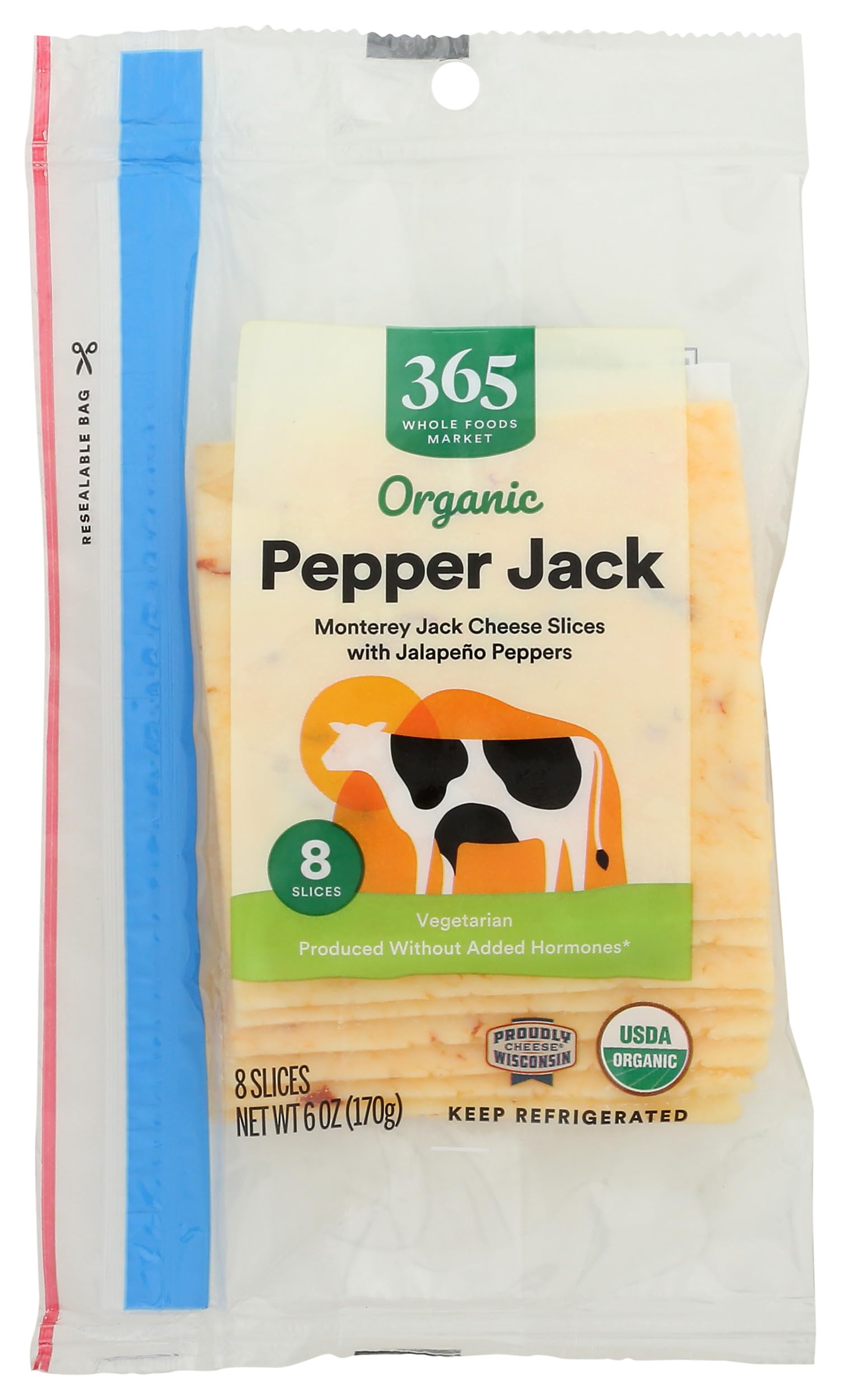 365 by Whole Foods Market Organic Sliced Pepper Jack Cheese, 6 OZ