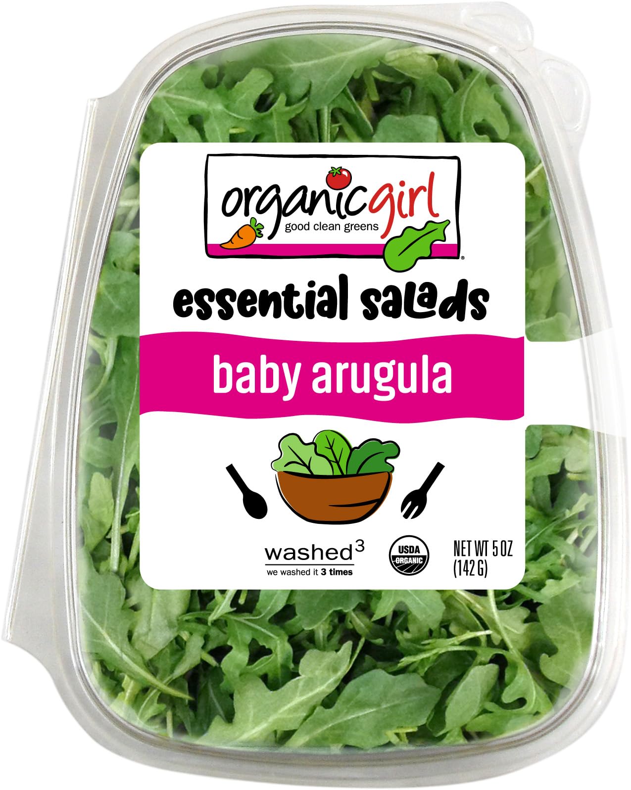 Organicgirl Baby Arugula Greens, Clamshell, 5 Oz