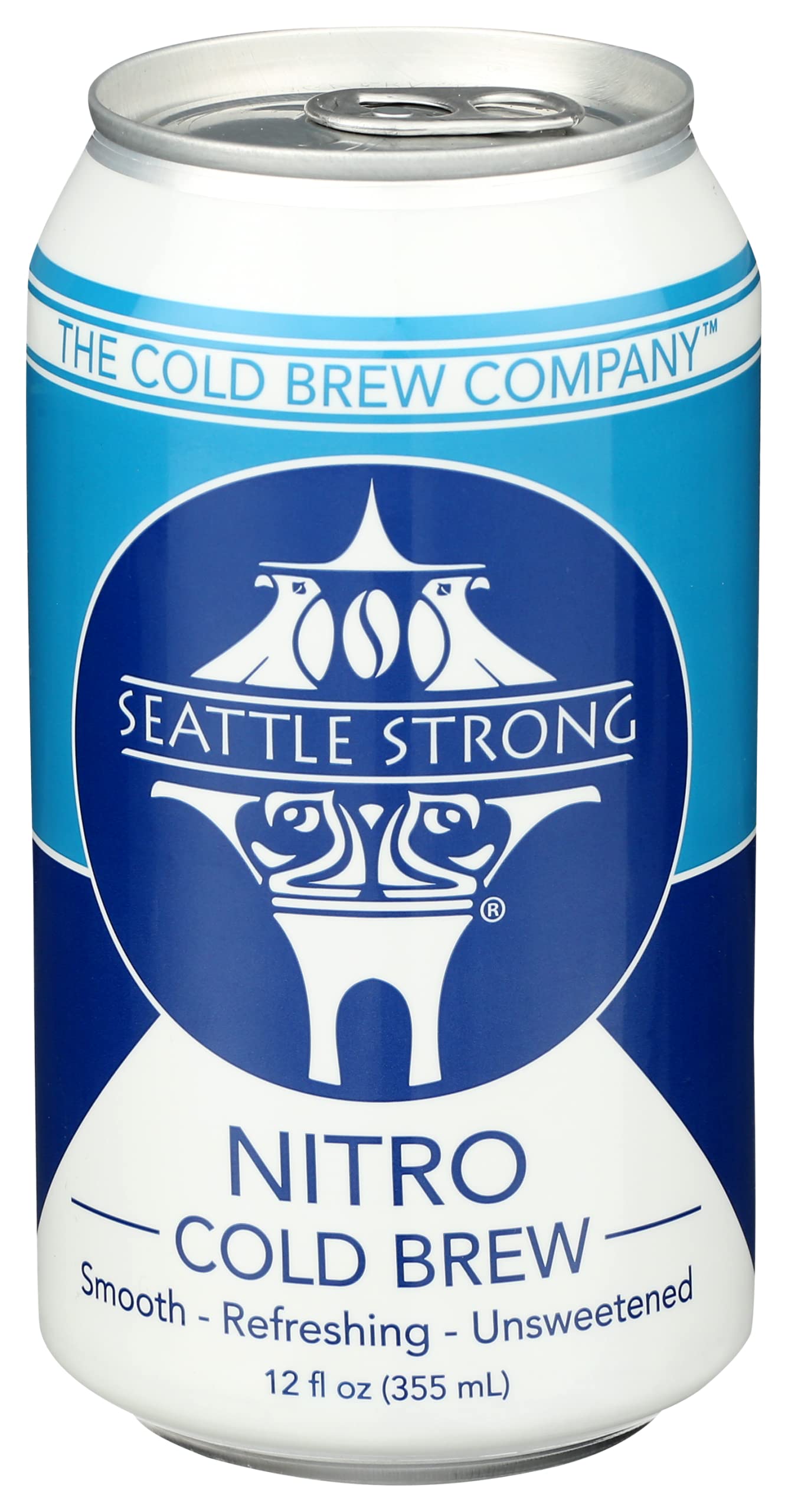 Seattle Strong Cold Brew Coffee 12 fl oz, Blue, Dark Blue, White