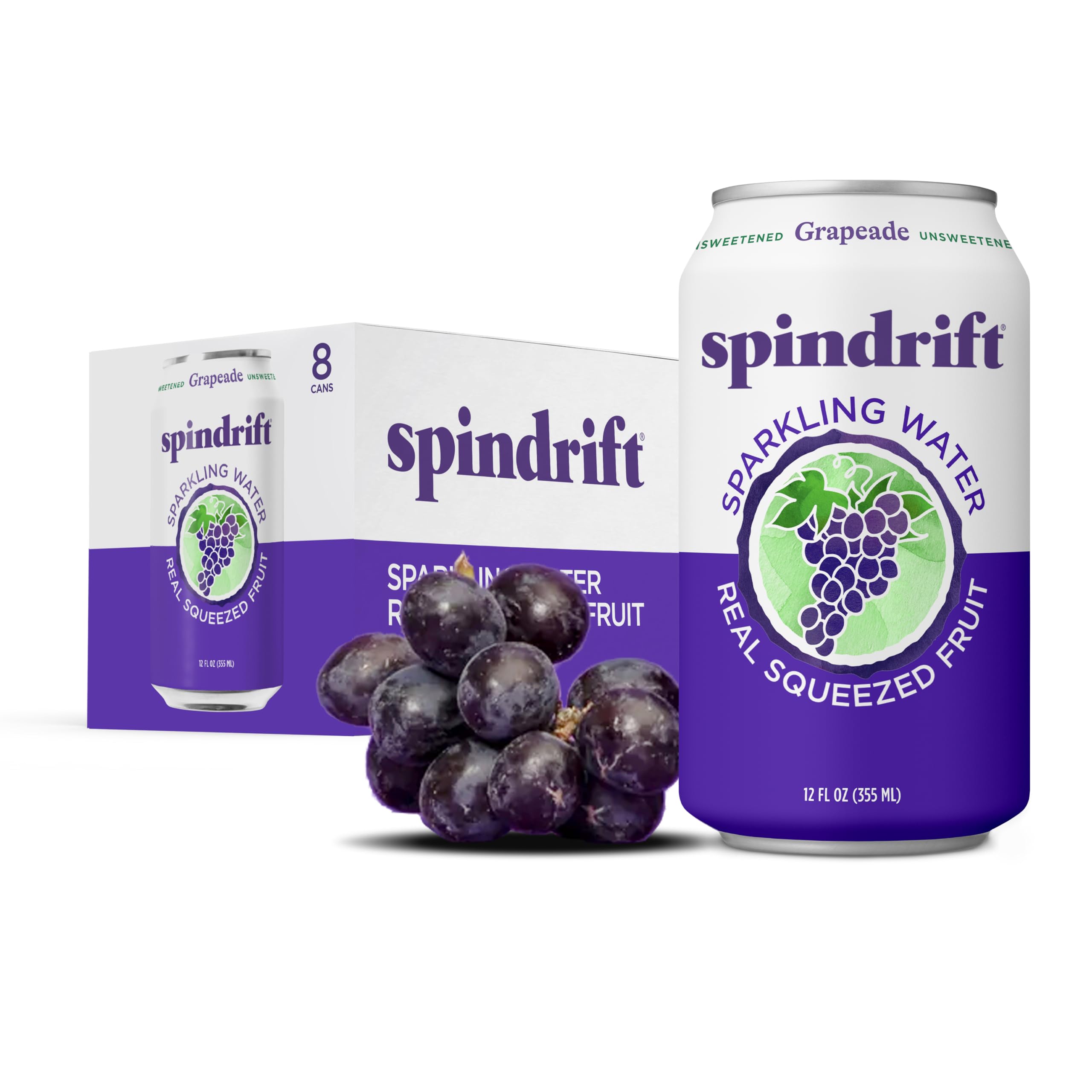Spindrift Grapeade Sparkling Water 8pk, 12 FZ