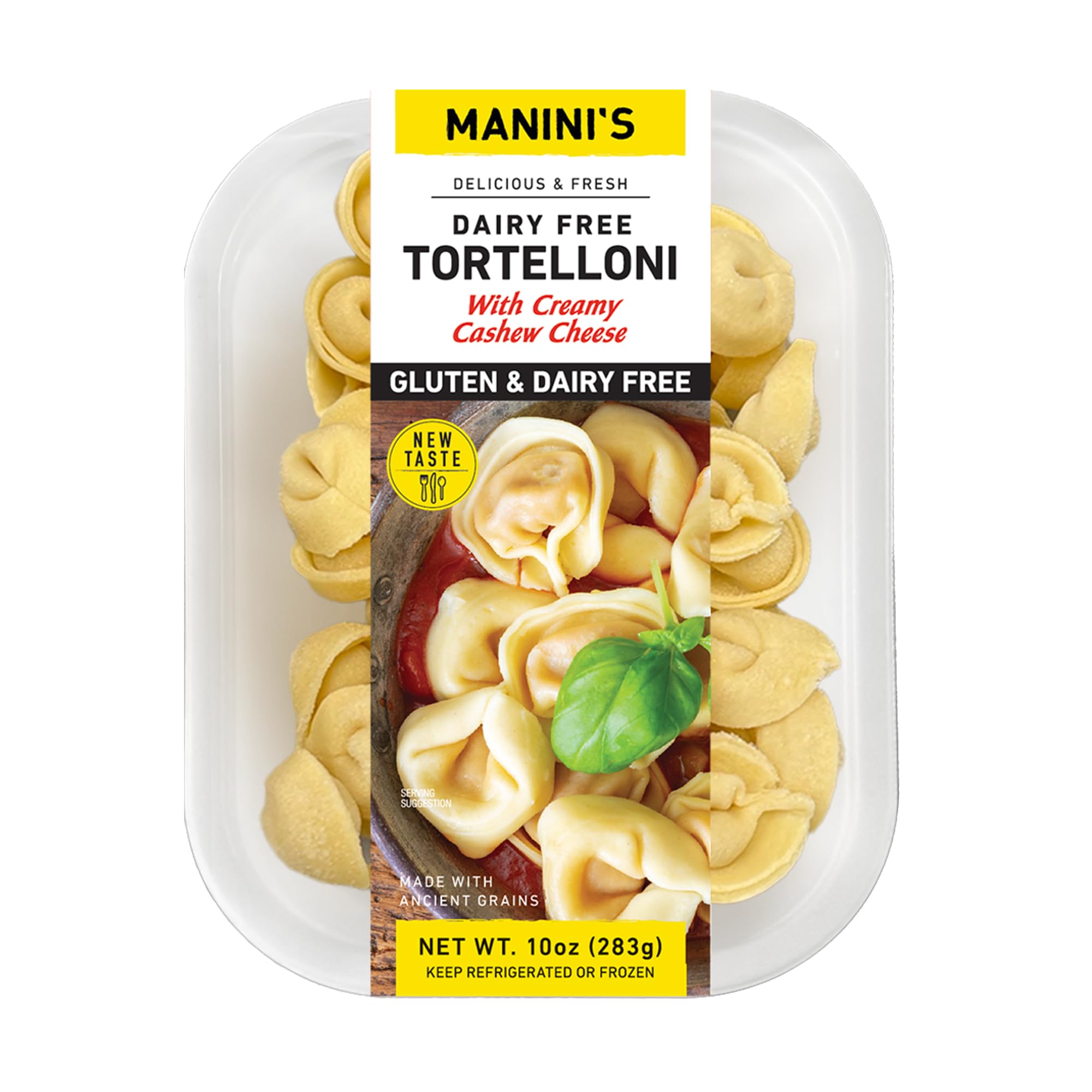 Manini's Gluten Free Dairy Free Tortelloni, 10 OZ | Made with whole Ancient Grains