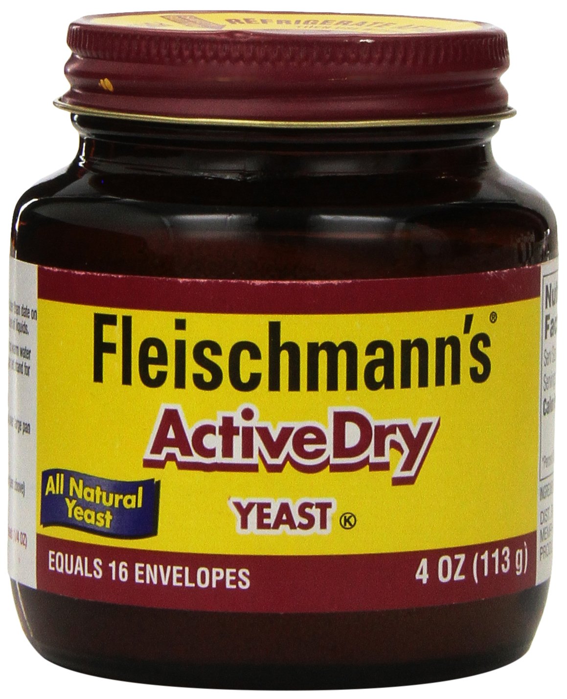 Fleischmanns Yeast, ActiveDry 4 oz Jar