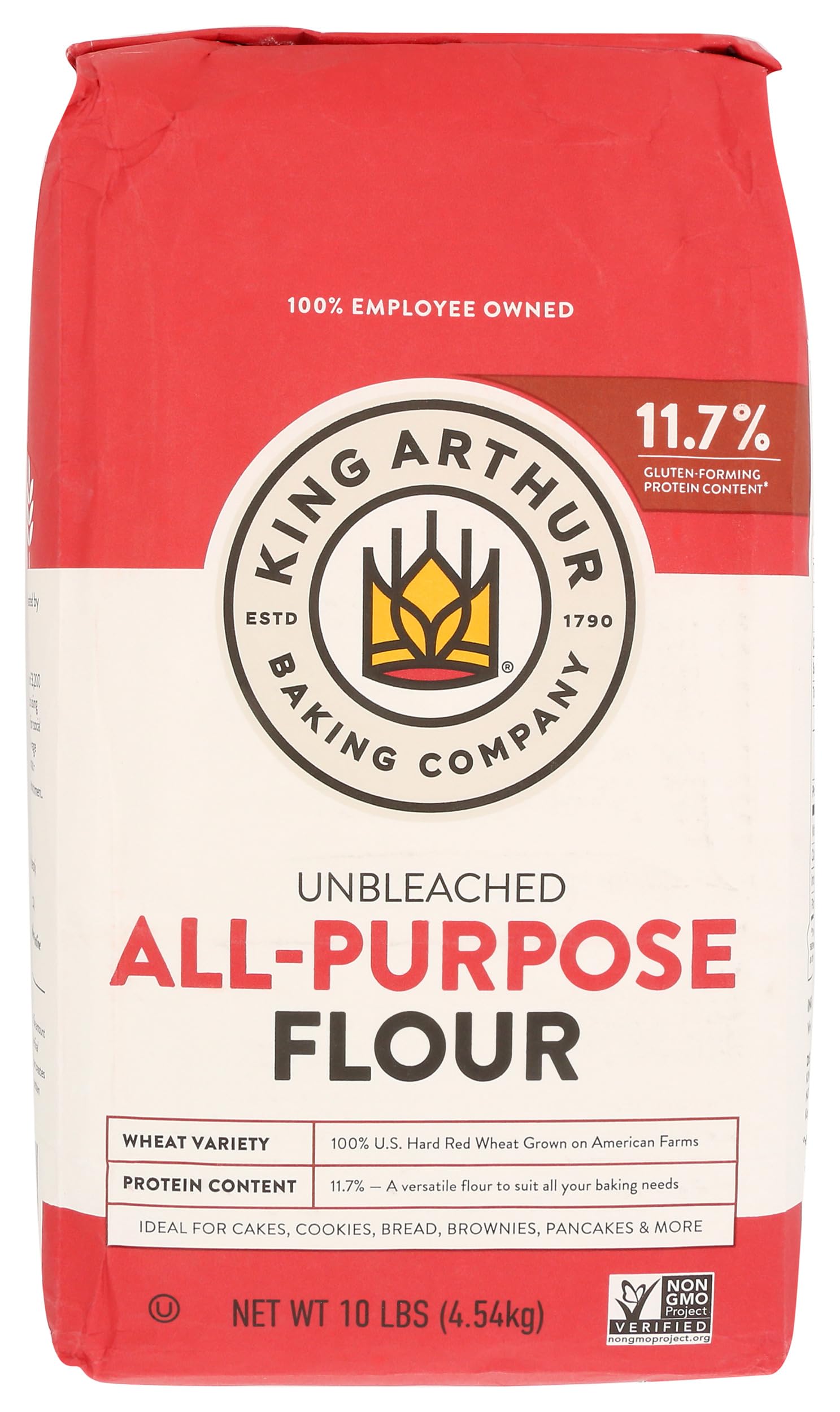 King Arthur Flour Unbleached NonGMO Project Verified Certified Kosher No Preservatives All Purpose Flour, 10 lb Bag