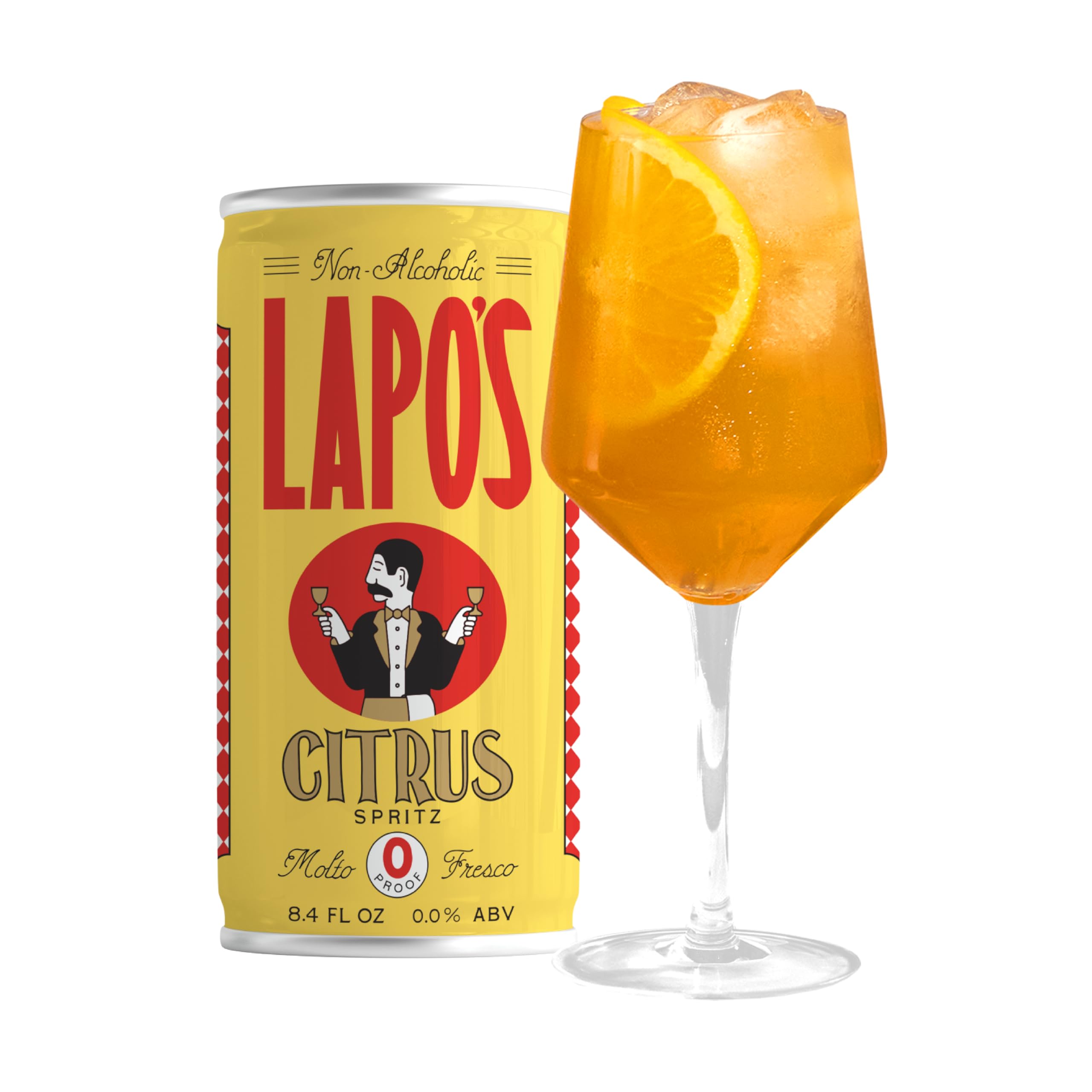 Lapo's Citrus Spritz Non Alcoholic Cocktail, Low Calorie Mocktail, 4ct | Non Alcoholic Drink, Orange Bitters, Canned Ready to Drink, Zero Proof Cocktail Beverage, Gluten Free
