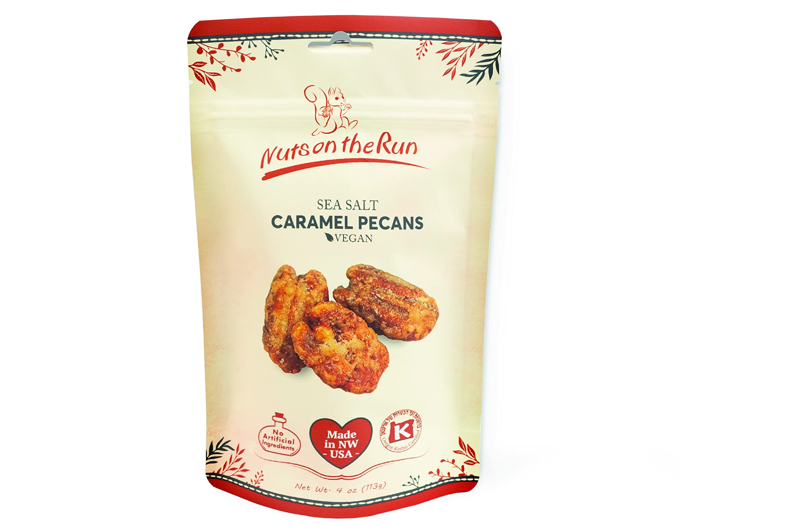 Nuts On The Run, Pecans Sea Salt Caramel, 4 Ounce
