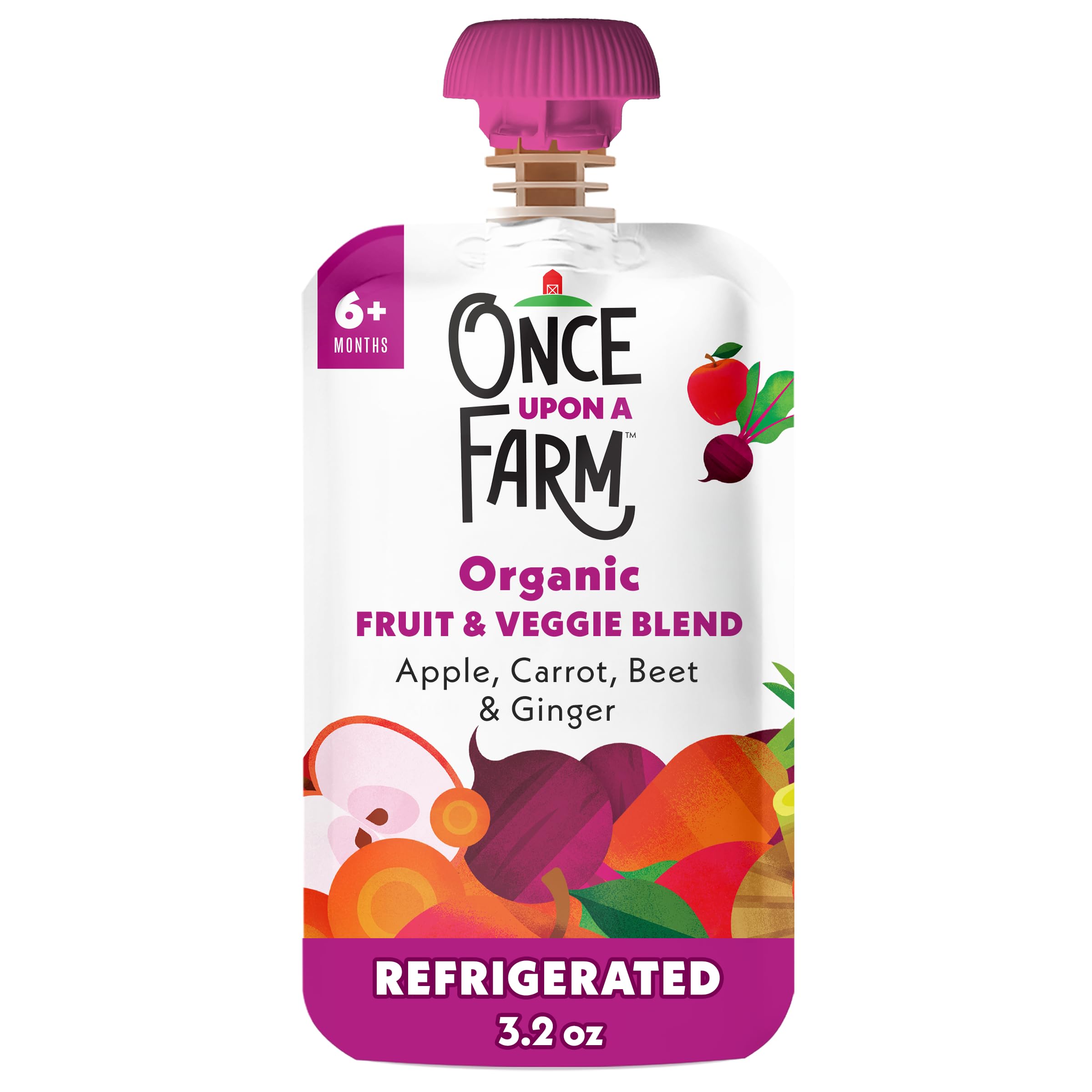 Once Upon A Far, Carrot Beetroot Ginger Pouch, 3.2 Ounce