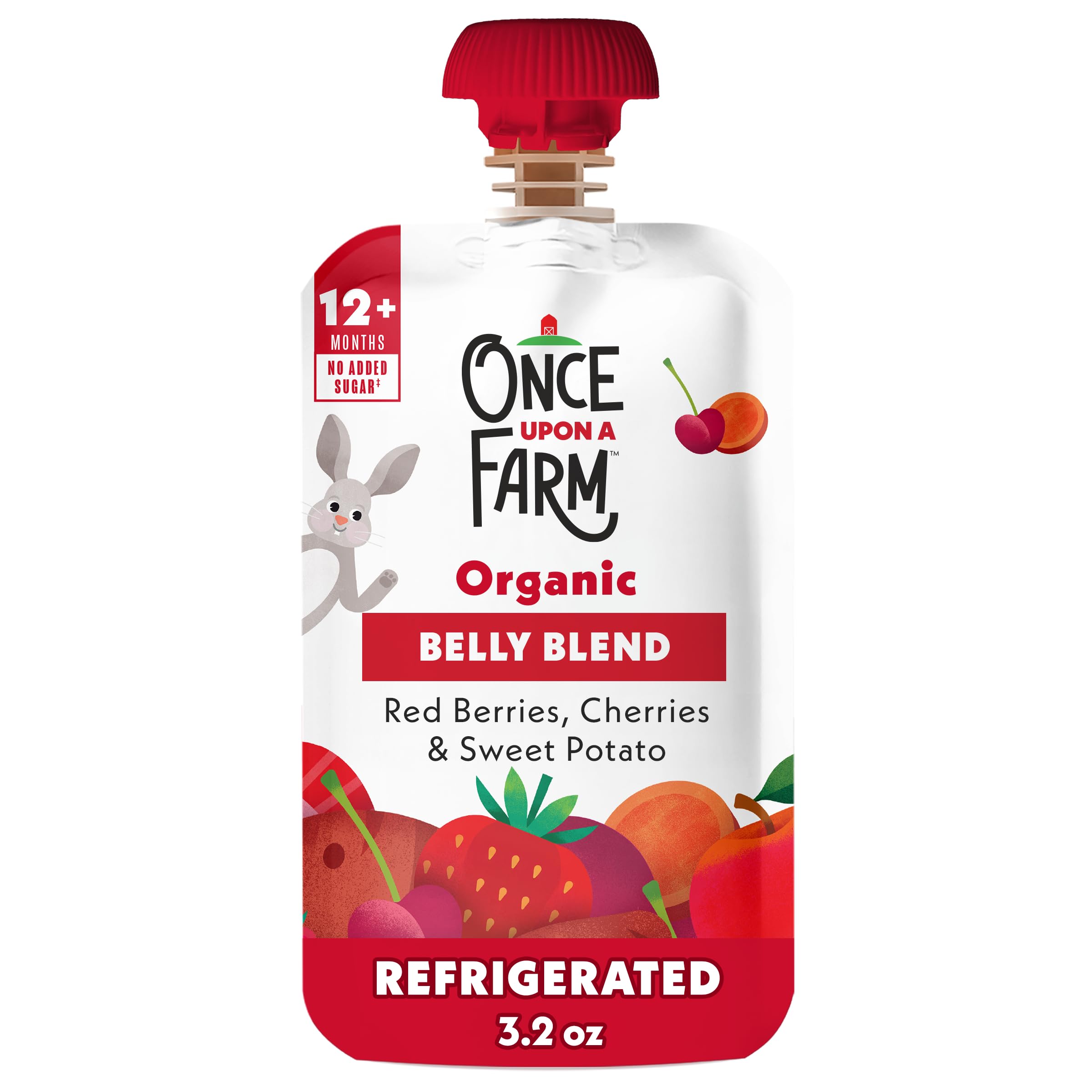 Once Upon a Farm Organic Berries Cherries Swt Potato Baby Blends, 3.2 OZ