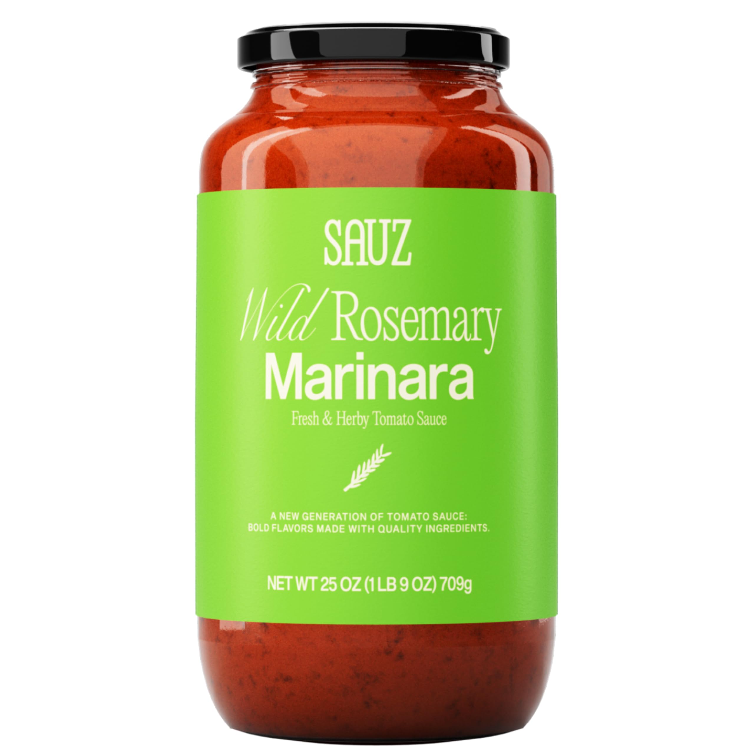 Sauz | Wild Rosemary Marinara (Single Jar) Thick & Creamy- Gluten-Free, Non-GMO, and 100% Delicious - Crafted in Small Batches for Michelin-Star Delight - Clean ingredients 25 OZ