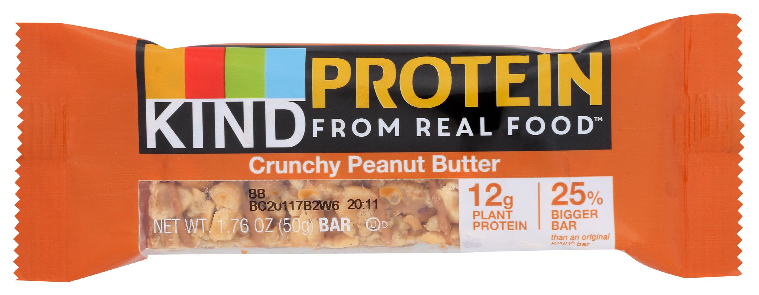 KIND Protein Bar, Crunchy Peanut Butter, Gluten Free, 12g Protein, 1.76 Ounce Bar Sample
