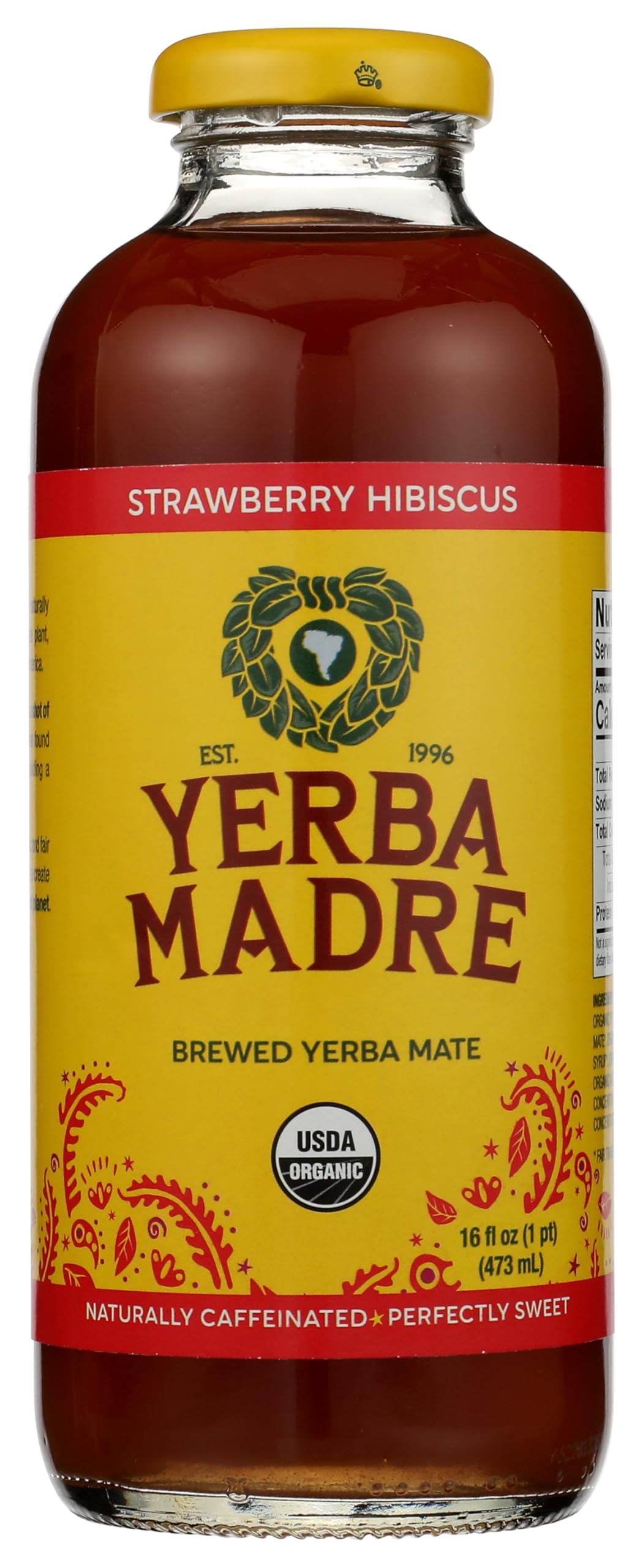 Guayaki, Organic Strawberry Hibiscus Yerba Mate, 16 Fl Oz
